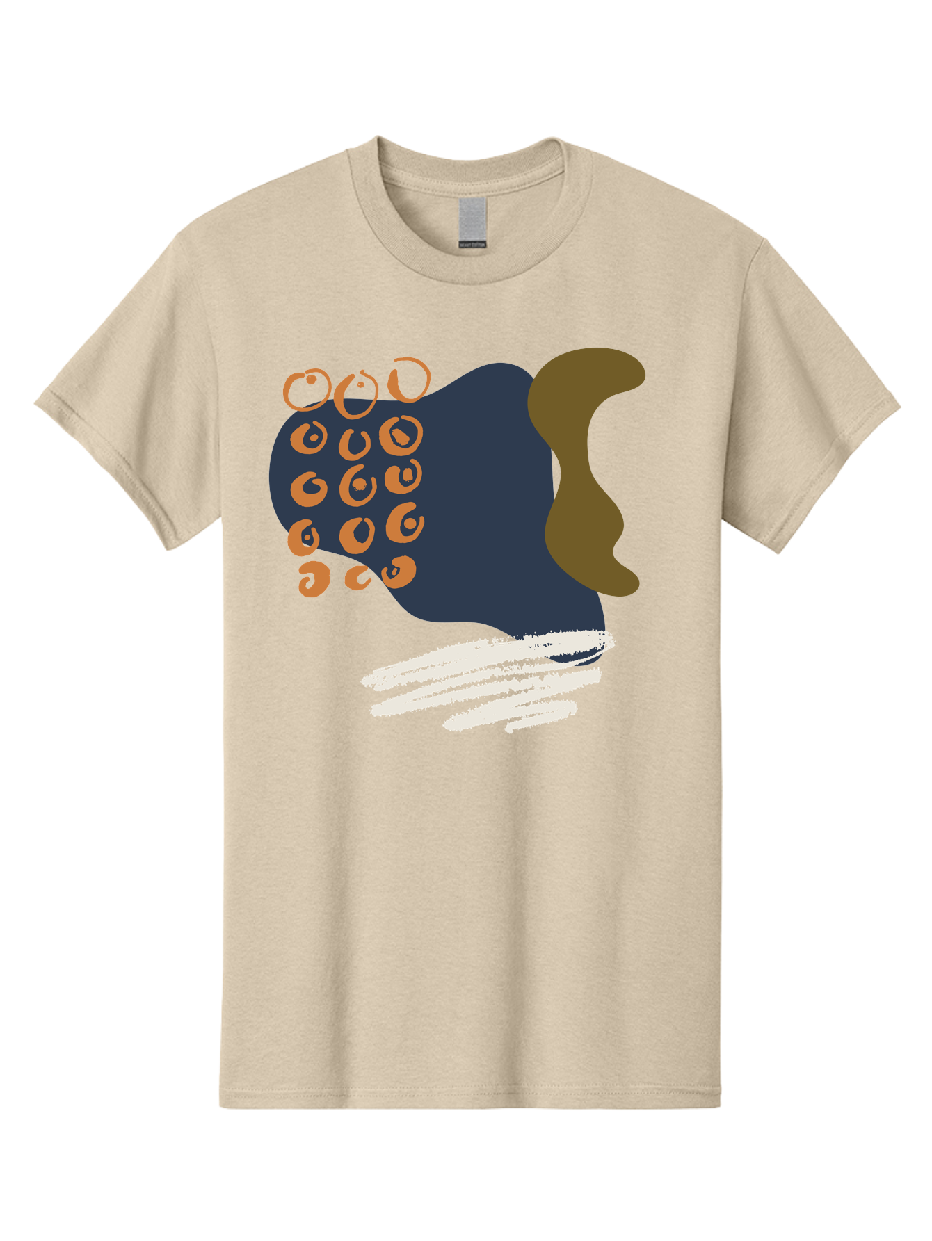 Octopus Men'S Graphic Tee, 100% Cotton, Comfortable Casual Summer Wear, Machine Washable, Octopus, Underwater Creature, Sea Animal, Abstract Art, Digital Illustration, Navy Blue, Orange, Brown And White Colors, Tentacles, Suckers, -  Aaa473