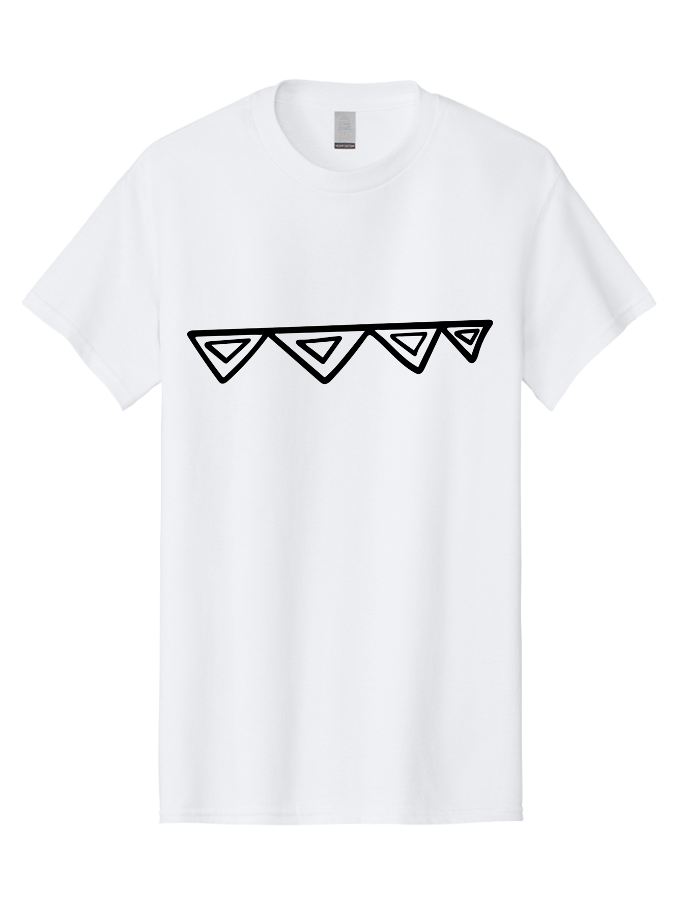 Party-Bunting Men'S Graphic Tee, 100% Cotton, Comfortable Casual Summer Wear, Machine Washable, Party Decorations, Festive Bunting, Celebration Decor, Geometric Shapes, Triangular Flags, Simple Design, Hand-Drawn, Minimalist Style -  Aaa475