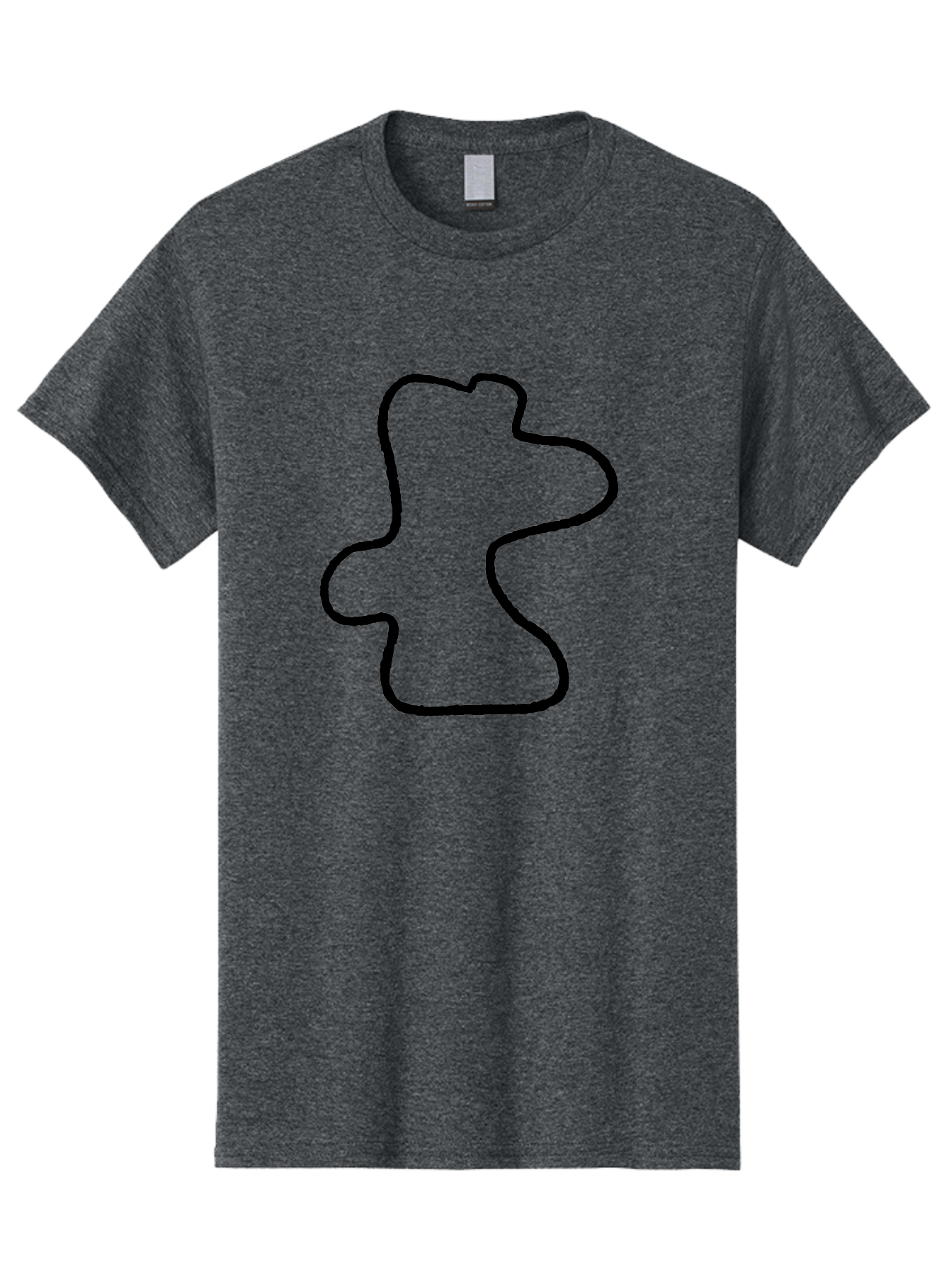 Racing-Circuit Men'S Graphic Tee, 100% Cotton, Comfortable Casual Summer Wear, Machine Washable, Simple Line Drawing, Rabbit Head, Minimalist Design, Abstract Shape, Cartoon Style, Modern Art, Black Outline -  Aaa477