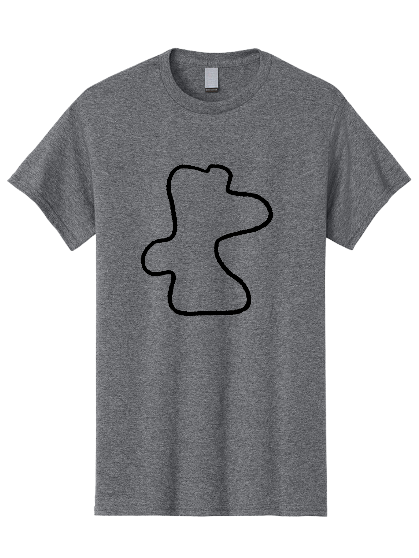 Racing-Circuit Men'S Graphic Tee, 100% Cotton, Comfortable Casual Summer Wear, Machine Washable, Simple Line Drawing, Rabbit Head, Minimalist Design, Abstract Shape, Cartoon Style, Modern Art, Black Outline -  Aaa477