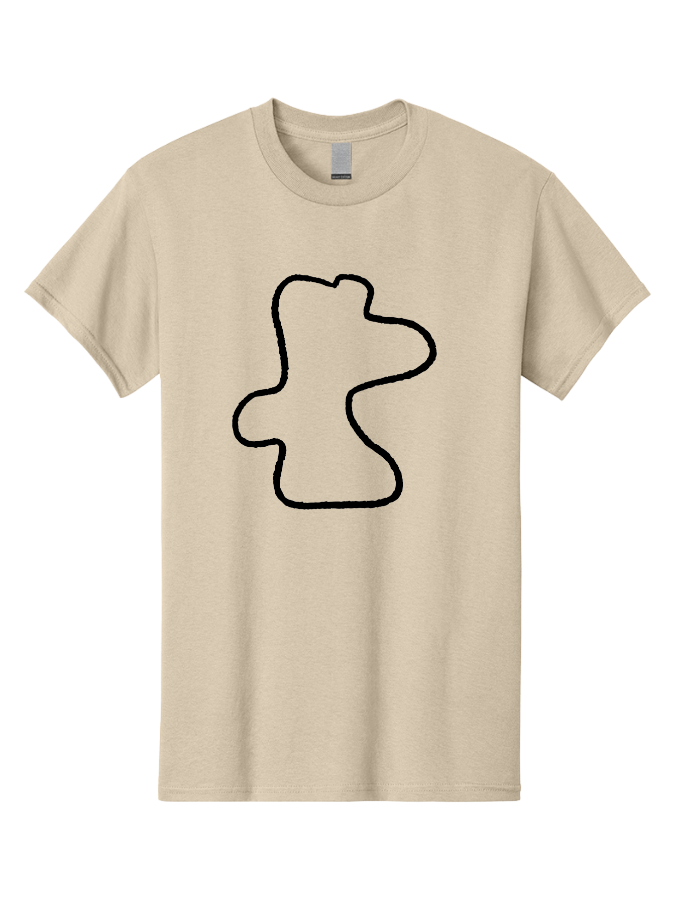 Racing-Circuit Men'S Graphic Tee, 100% Cotton, Comfortable Casual Summer Wear, Machine Washable, Simple Line Drawing, Rabbit Head, Minimalist Design, Abstract Shape, Cartoon Style, Modern Art, Black Outline -  Aaa477