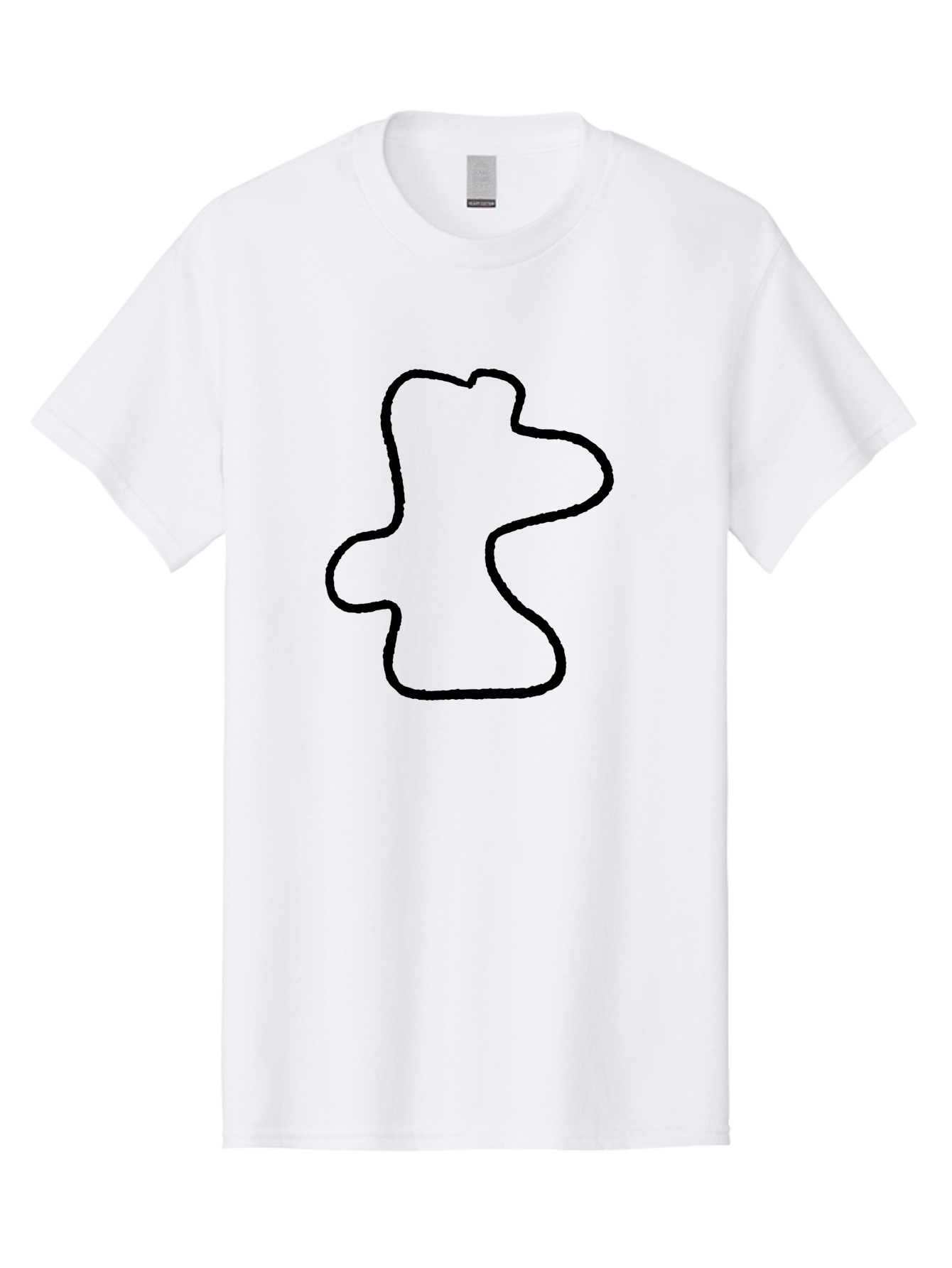 Racing-Circuit Men'S Graphic Tee, 100% Cotton, Comfortable Casual Summer Wear, Machine Washable, Simple Line Drawing, Rabbit Head, Minimalist Design, Abstract Shape, Cartoon Style, Modern Art, Black Outline -  Aaa477