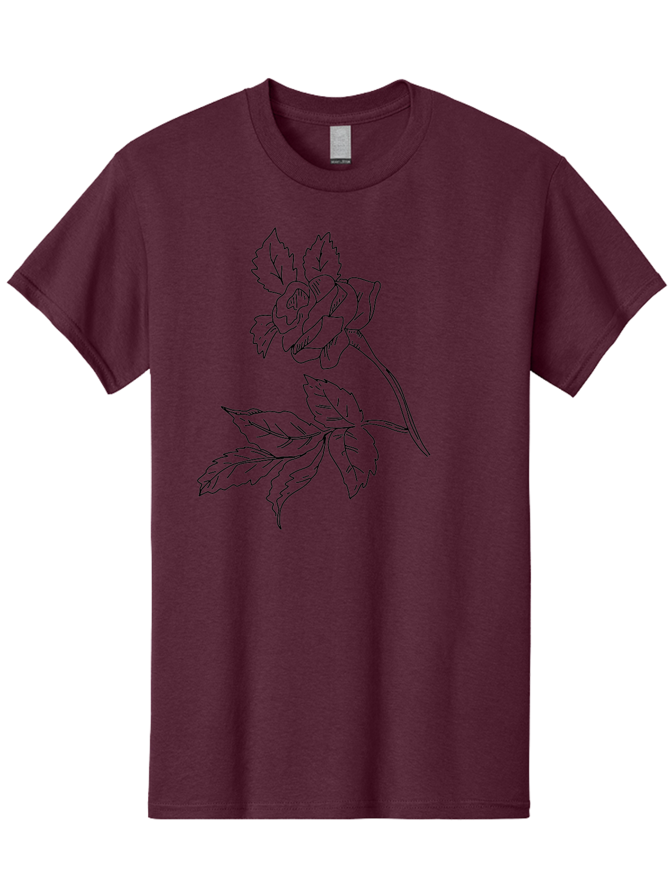 Rose Men'S Graphic Tee, 100% Cotton, Comfortable Casual Summer Wear, Machine Washable, Line Art Rose, Botanical Illustration, Floral Design, Elegant Flower, Simple Yet Sophisticated, Classic Rose Motif, Minimalist Art -  Aaa479