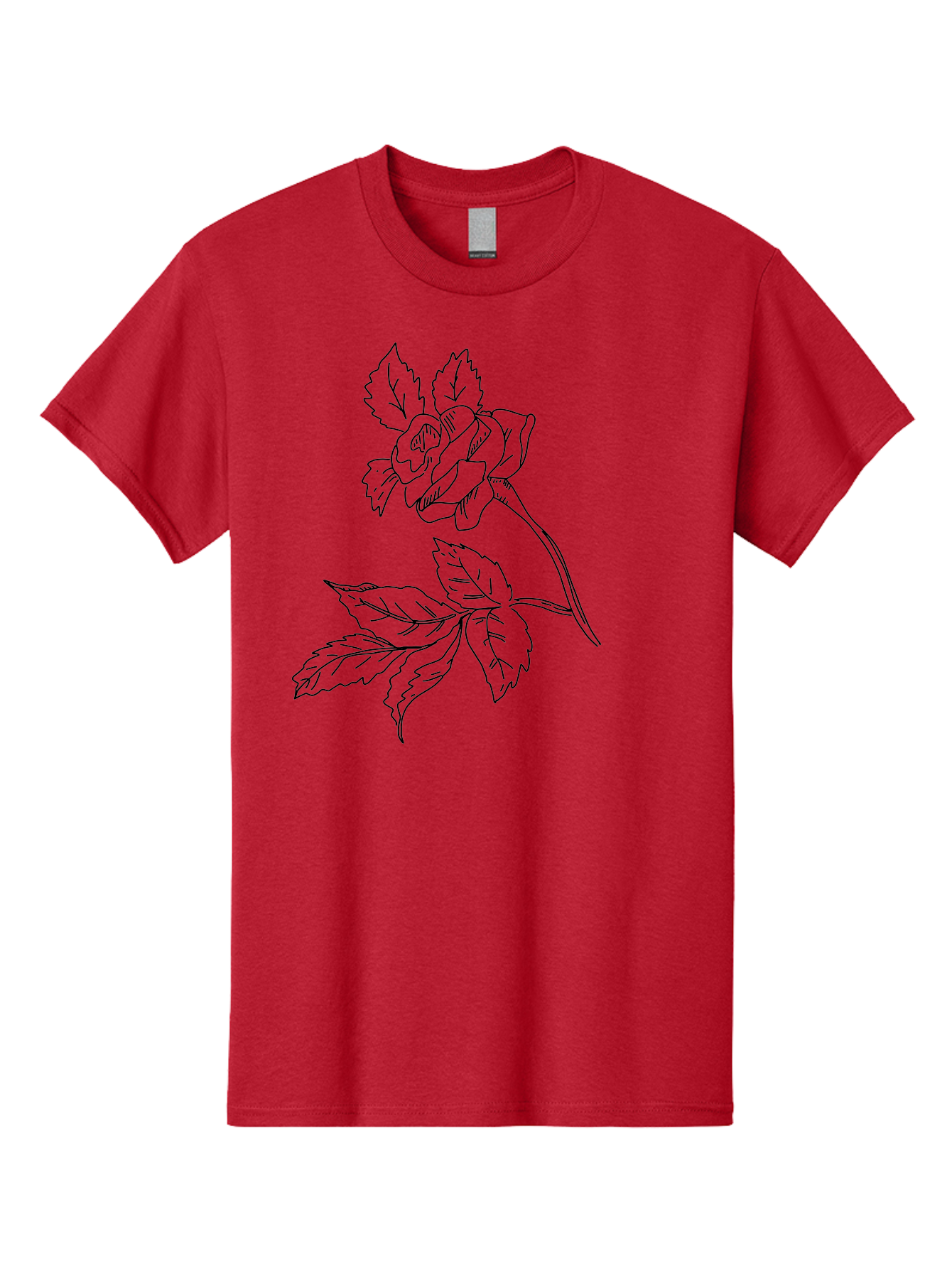 Rose Men'S Graphic Tee, 100% Cotton, Comfortable Casual Summer Wear, Machine Washable, Line Art Rose, Botanical Illustration, Floral Design, Elegant Flower, Simple Yet Sophisticated, Classic Rose Motif, Minimalist Art -  Aaa479