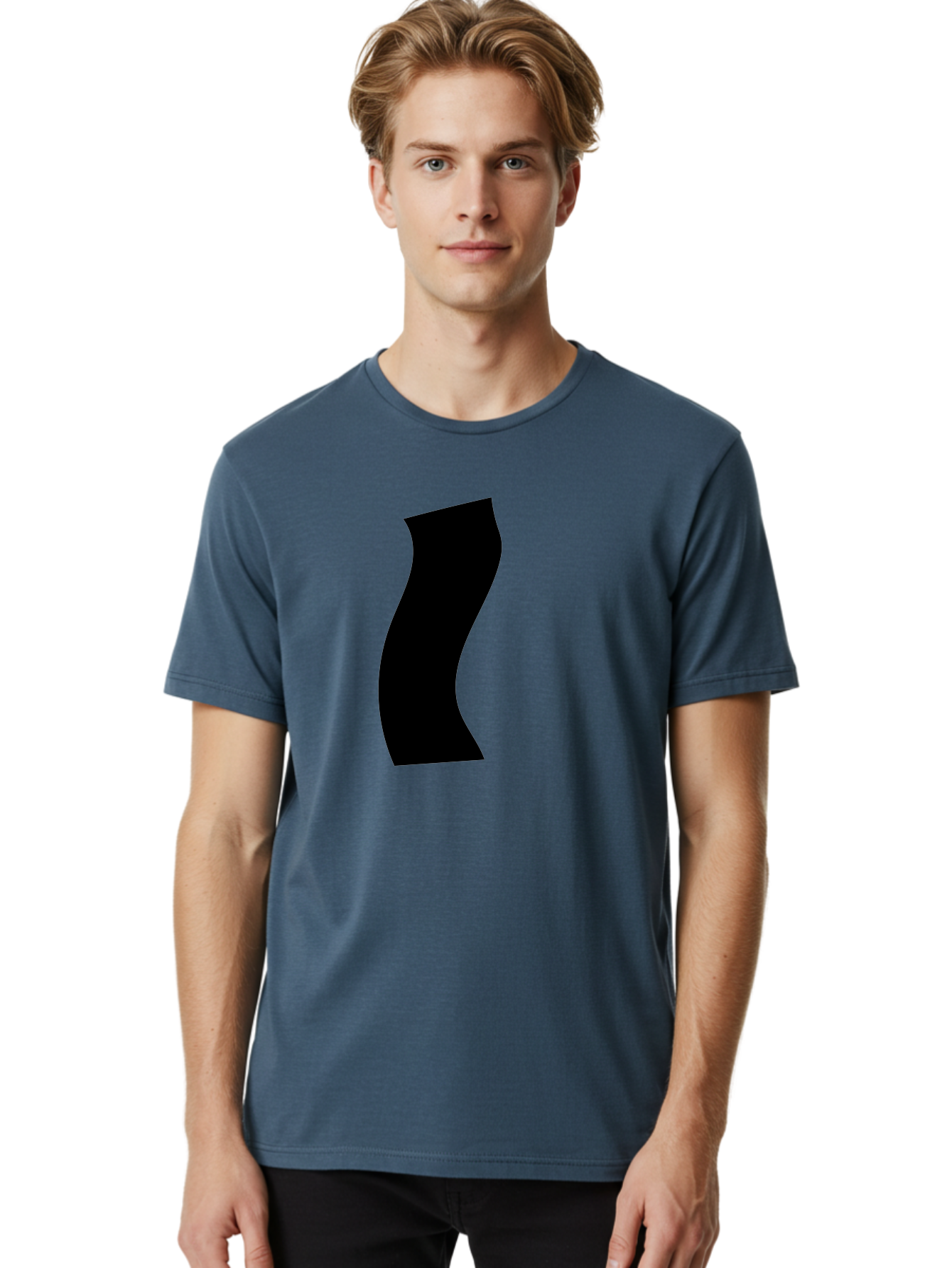 S Men'S Graphic Tee, 100% Cotton, Comfortable Casual Summer Wear, Machine Washable, Stylized Letter, Abstract Design, Minimalist Art, Bold Font, Modern Graphic, Sleek Typography, Simple Shape -  Aaa480