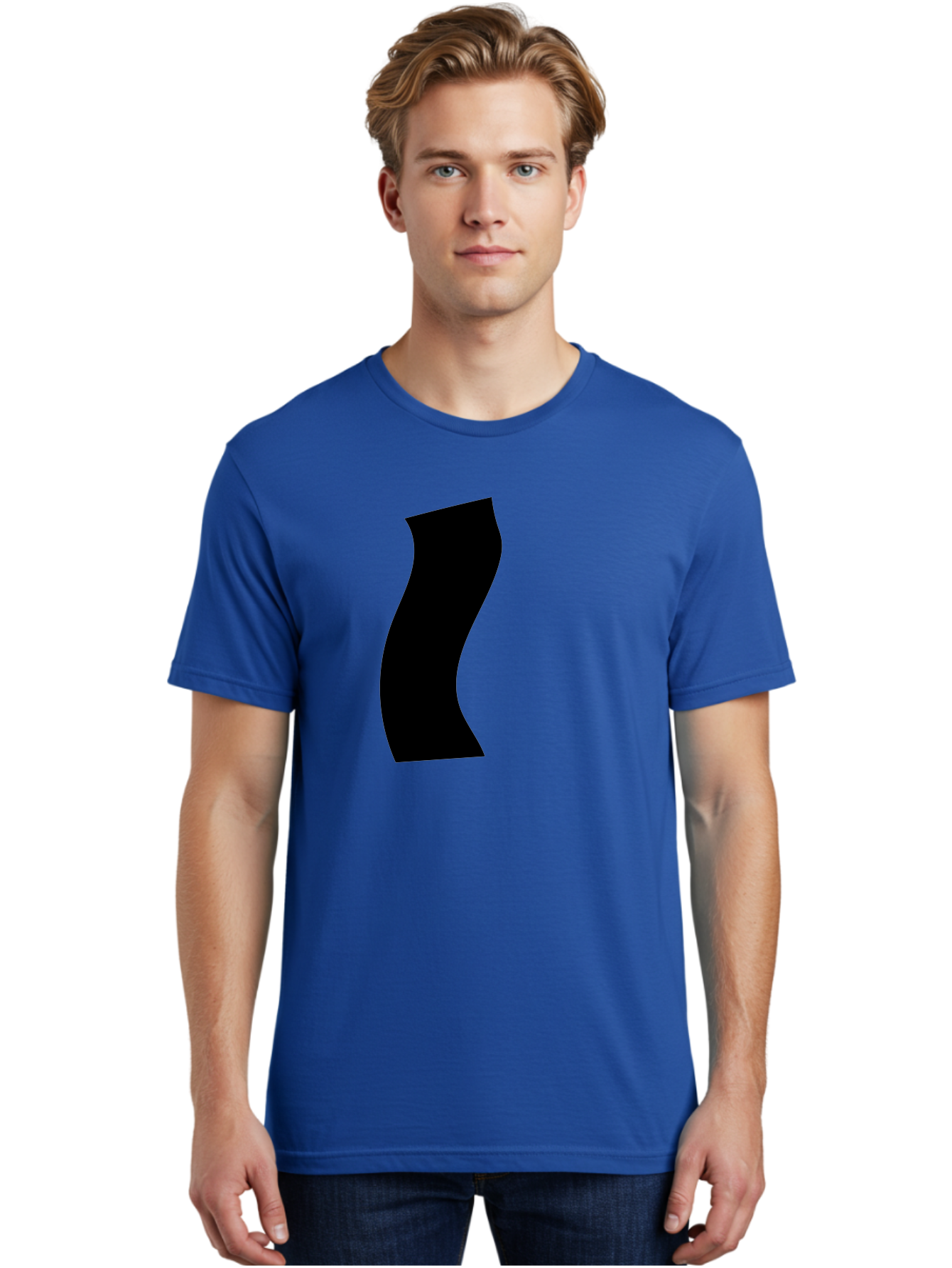 S Men'S Graphic Tee, 100% Cotton, Comfortable Casual Summer Wear, Machine Washable, Stylized Letter, Abstract Design, Minimalist Art, Bold Font, Modern Graphic, Sleek Typography, Simple Shape -  Aaa480