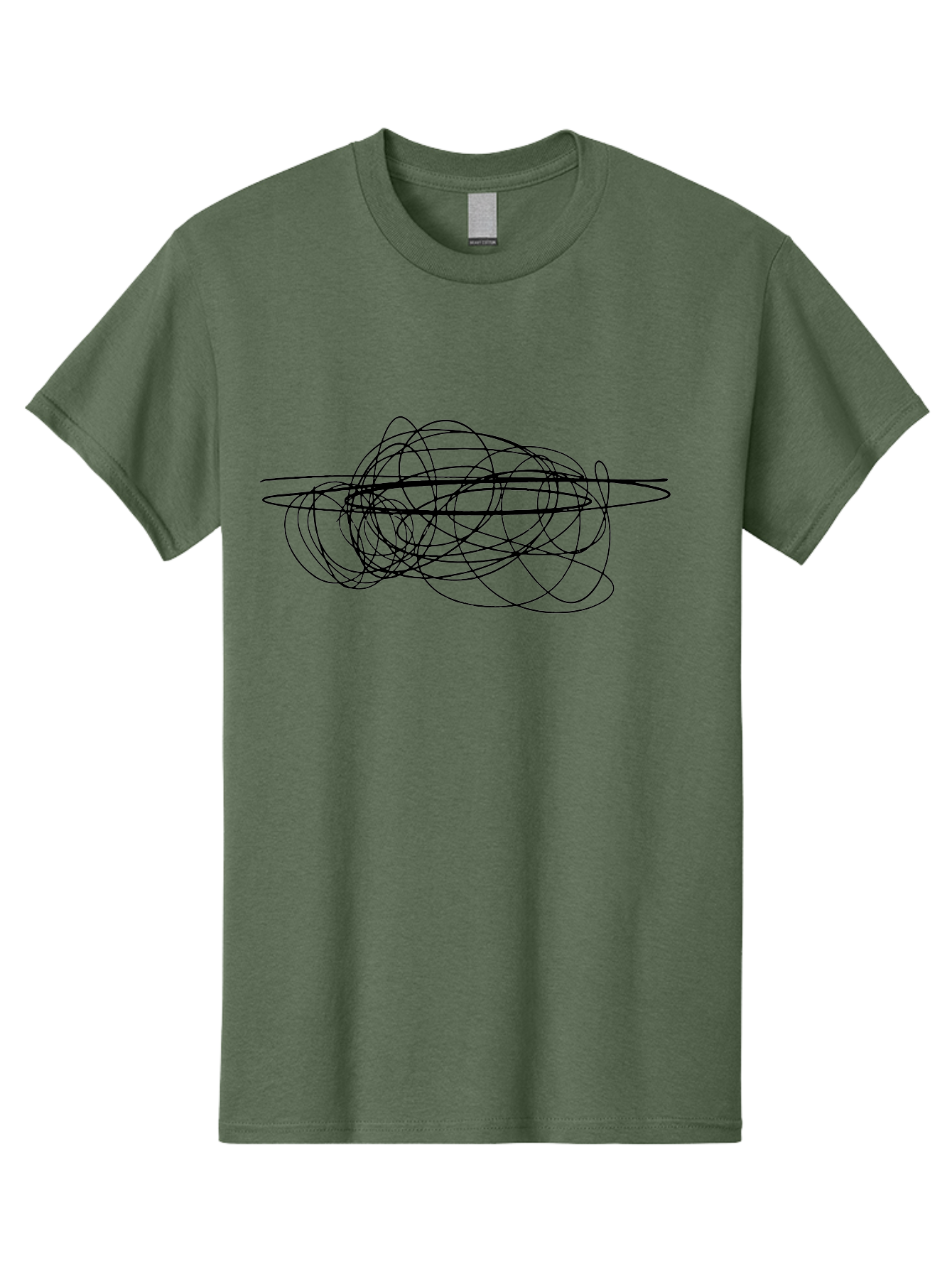 Scribble-2 Men'S Graphic Tee, 100% Cotton, Comfortable Casual Summer Wear, Machine Washable, Black Scribble Lines, Abstract Art, Chaotic Design, Random Patterns, Modern Graphic, Artistic Expression, Creative Doodle -  Aaa482