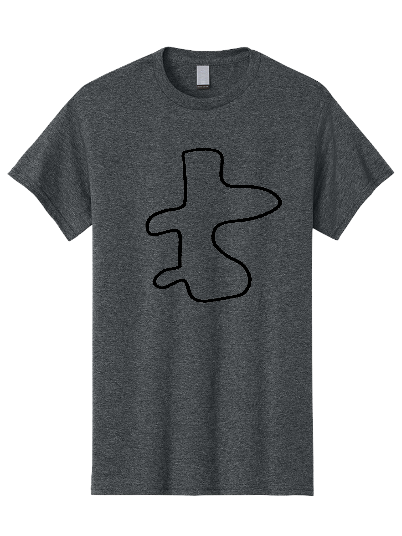 Scribble Men'S Graphic Tee, 100% Cotton, Comfortable Casual Summer Wear, Machine Washable, Abstract Shape, Unique Design, Creative Symbol, Single Line Art, Simple Graphic, Hand Drawn Shape, Minimalist Design -  Aaa484