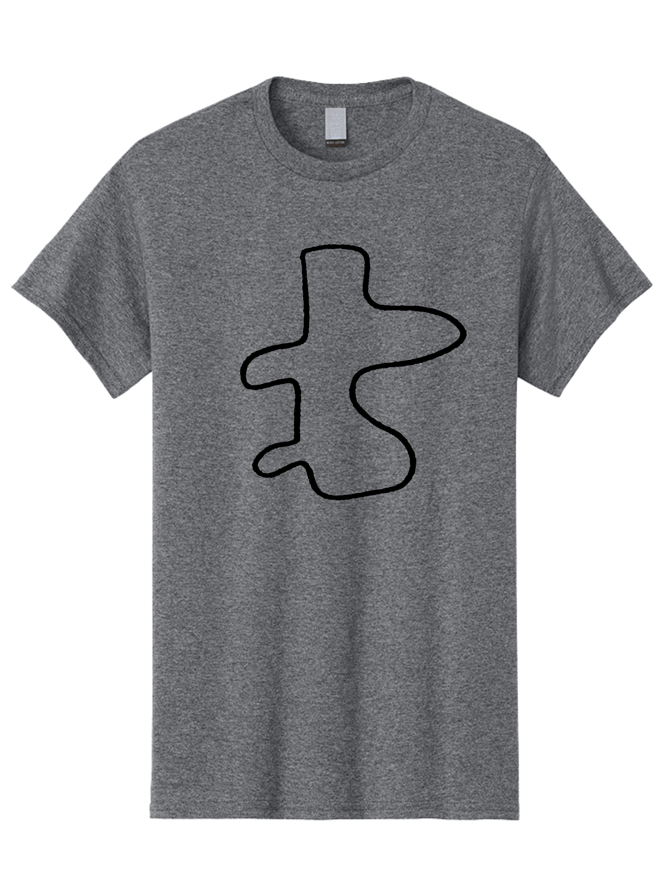 Scribble Men'S Graphic Tee, 100% Cotton, Comfortable Casual Summer Wear, Machine Washable, Abstract Shape, Unique Design, Creative Symbol, Single Line Art, Simple Graphic, Hand Drawn Shape, Minimalist Design -  Aaa484