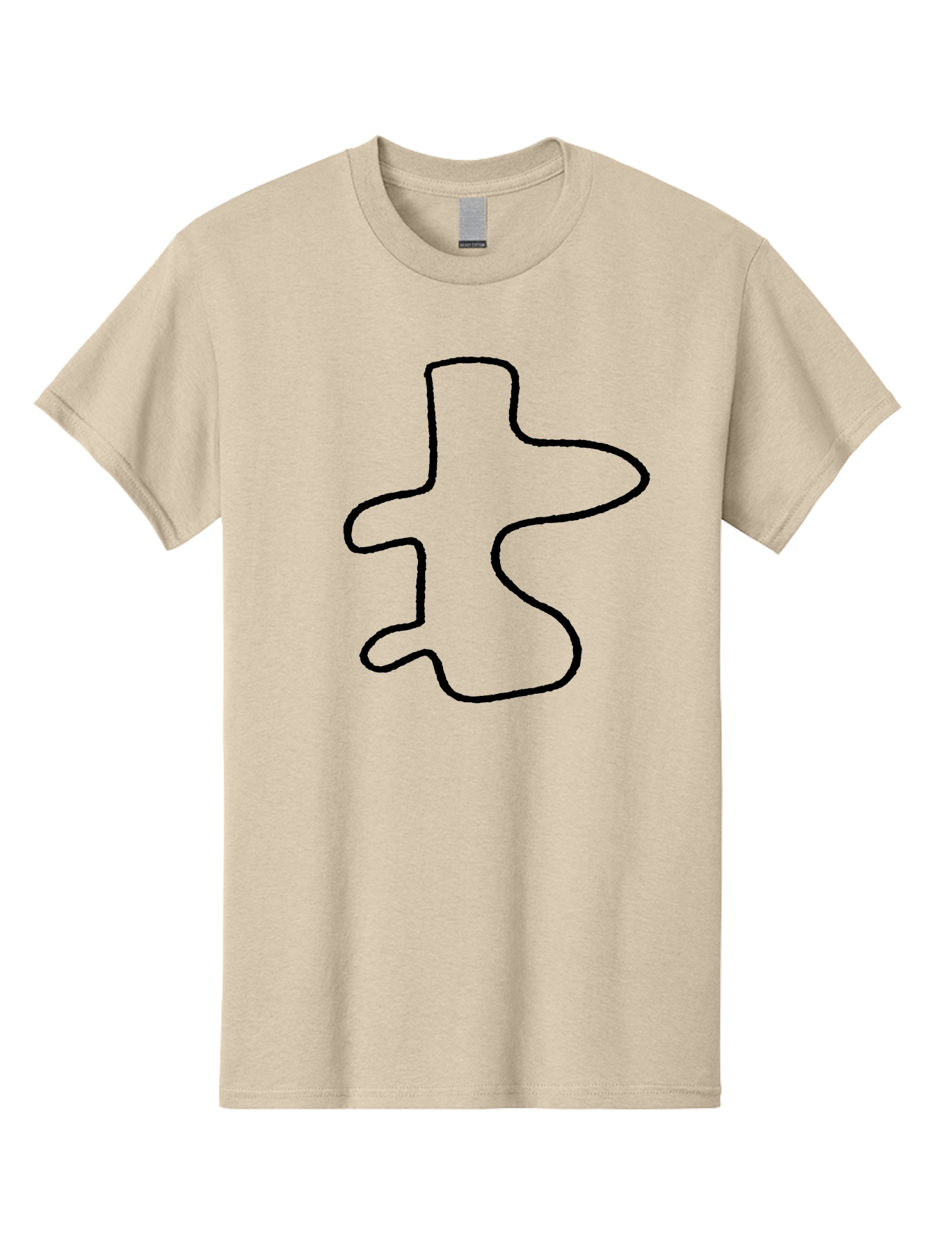 Scribble Men'S Graphic Tee, 100% Cotton, Comfortable Casual Summer Wear, Machine Washable, Abstract Shape, Unique Design, Creative Symbol, Single Line Art, Simple Graphic, Hand Drawn Shape, Minimalist Design -  Aaa484