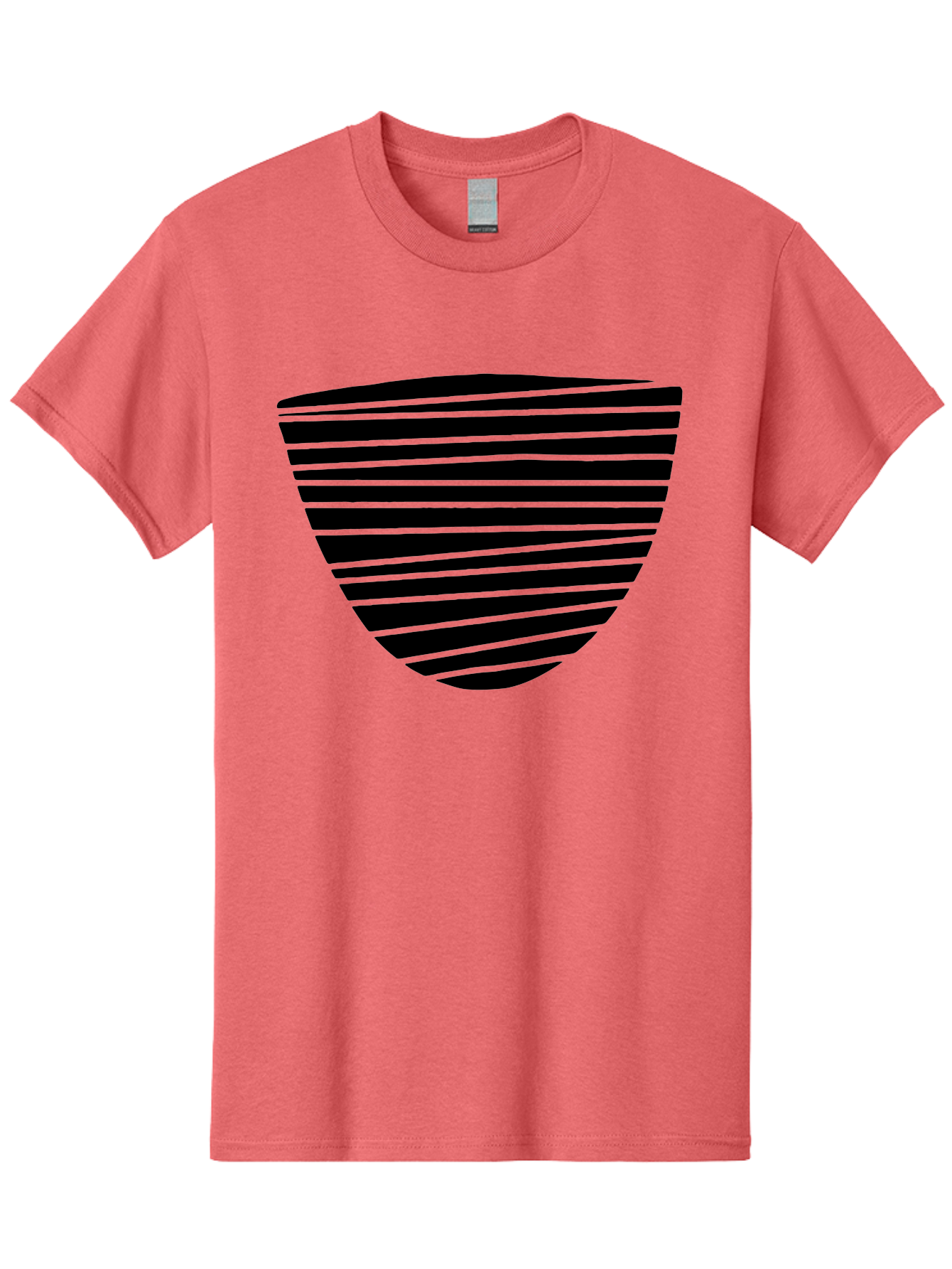 Shield-Icon Men'S Graphic Tee, 100% Cotton, Comfortable Casual Summer Wear, Machine Washable, Shield Icon, Black And Green Stripes, Modern Design, Graphic Element, Security Symbol, Protection Logo, Striped Pattern, Simple Shape -  Aaa485