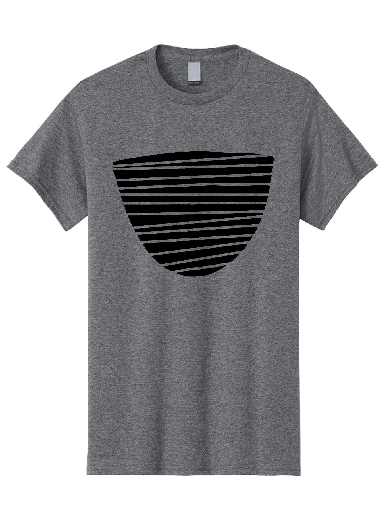 Shield-Icon Men'S Graphic Tee, 100% Cotton, Comfortable Casual Summer Wear, Machine Washable, Shield Icon, Black And Green Stripes, Modern Design, Graphic Element, Security Symbol, Protection Logo, Striped Pattern, Simple Shape -  Aaa485