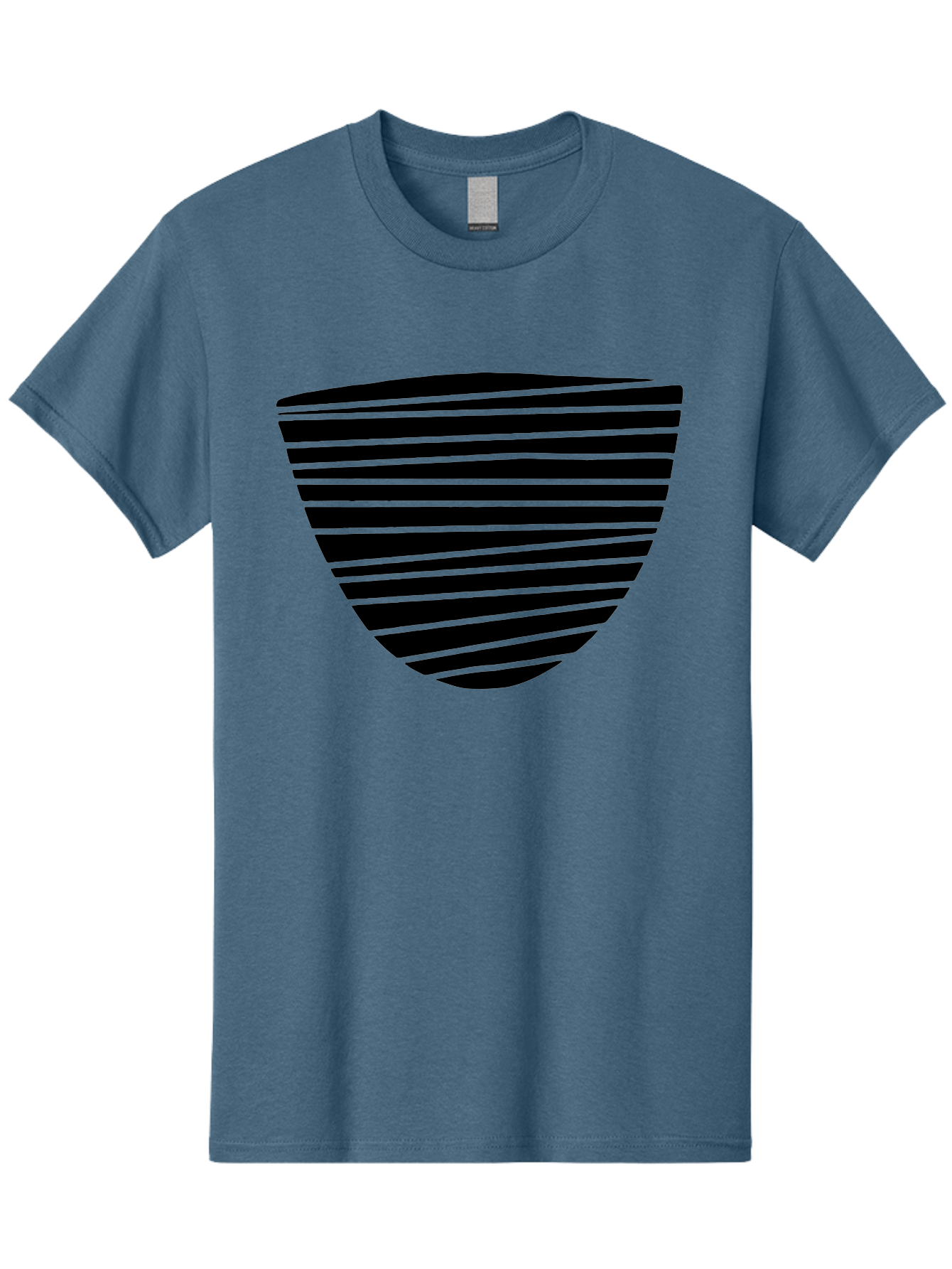 Shield-Icon Men'S Graphic Tee, 100% Cotton, Comfortable Casual Summer Wear, Machine Washable, Shield Icon, Black And Green Stripes, Modern Design, Graphic Element, Security Symbol, Protection Logo, Striped Pattern, Simple Shape -  Aaa485