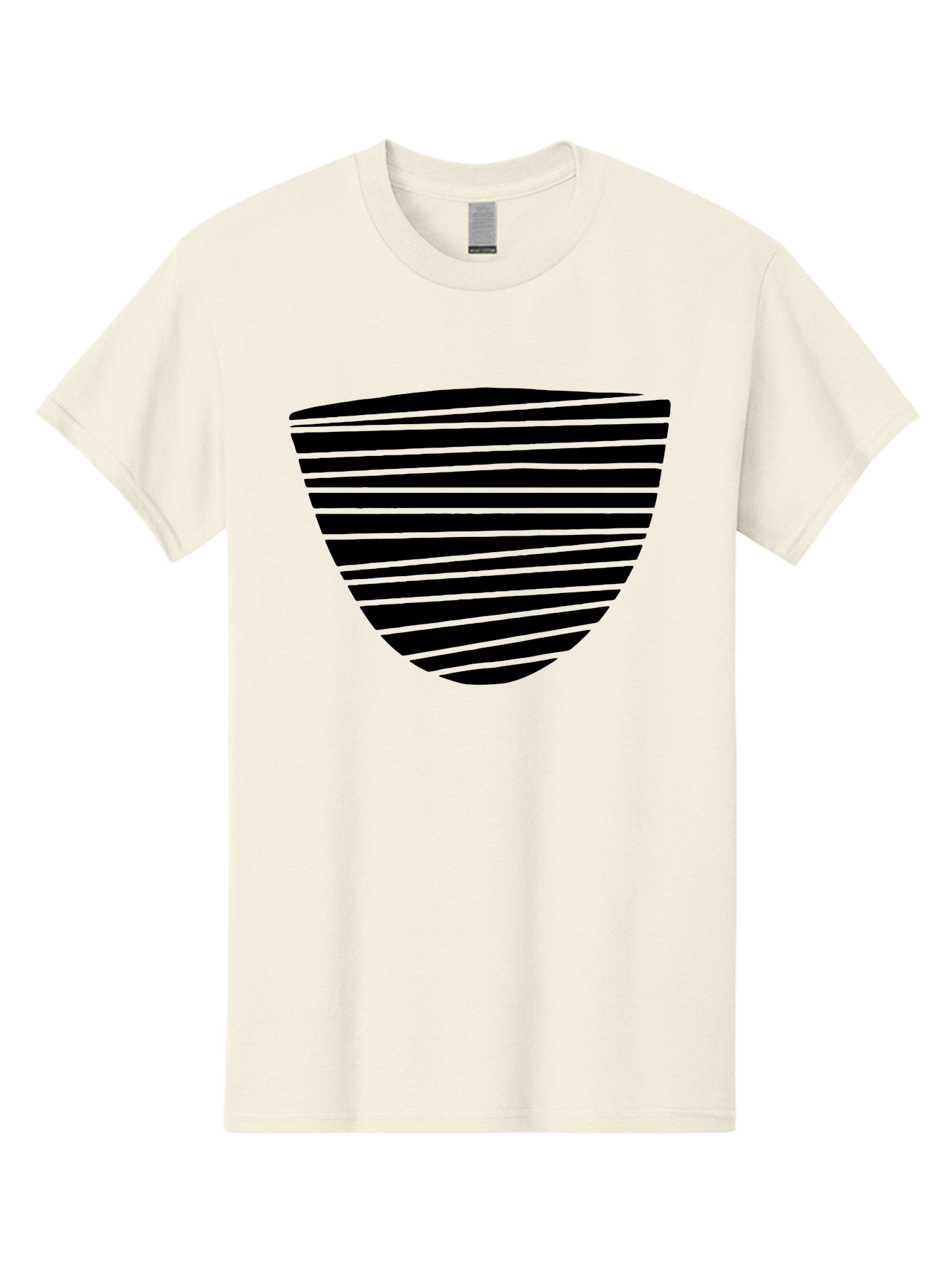 Shield-Icon Men'S Graphic Tee, 100% Cotton, Comfortable Casual Summer Wear, Machine Washable, Shield Icon, Black And Green Stripes, Modern Design, Graphic Element, Security Symbol, Protection Logo, Striped Pattern, Simple Shape -  Aaa485