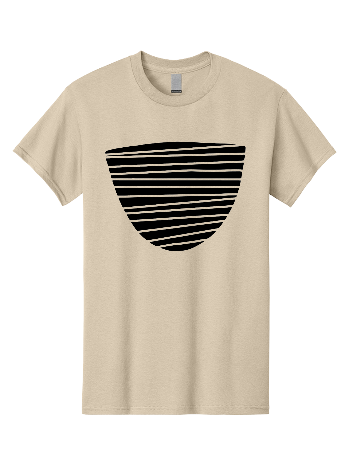 Shield-Icon Men'S Graphic Tee, 100% Cotton, Comfortable Casual Summer Wear, Machine Washable, Shield Icon, Black And Green Stripes, Modern Design, Graphic Element, Security Symbol, Protection Logo, Striped Pattern, Simple Shape -  Aaa485