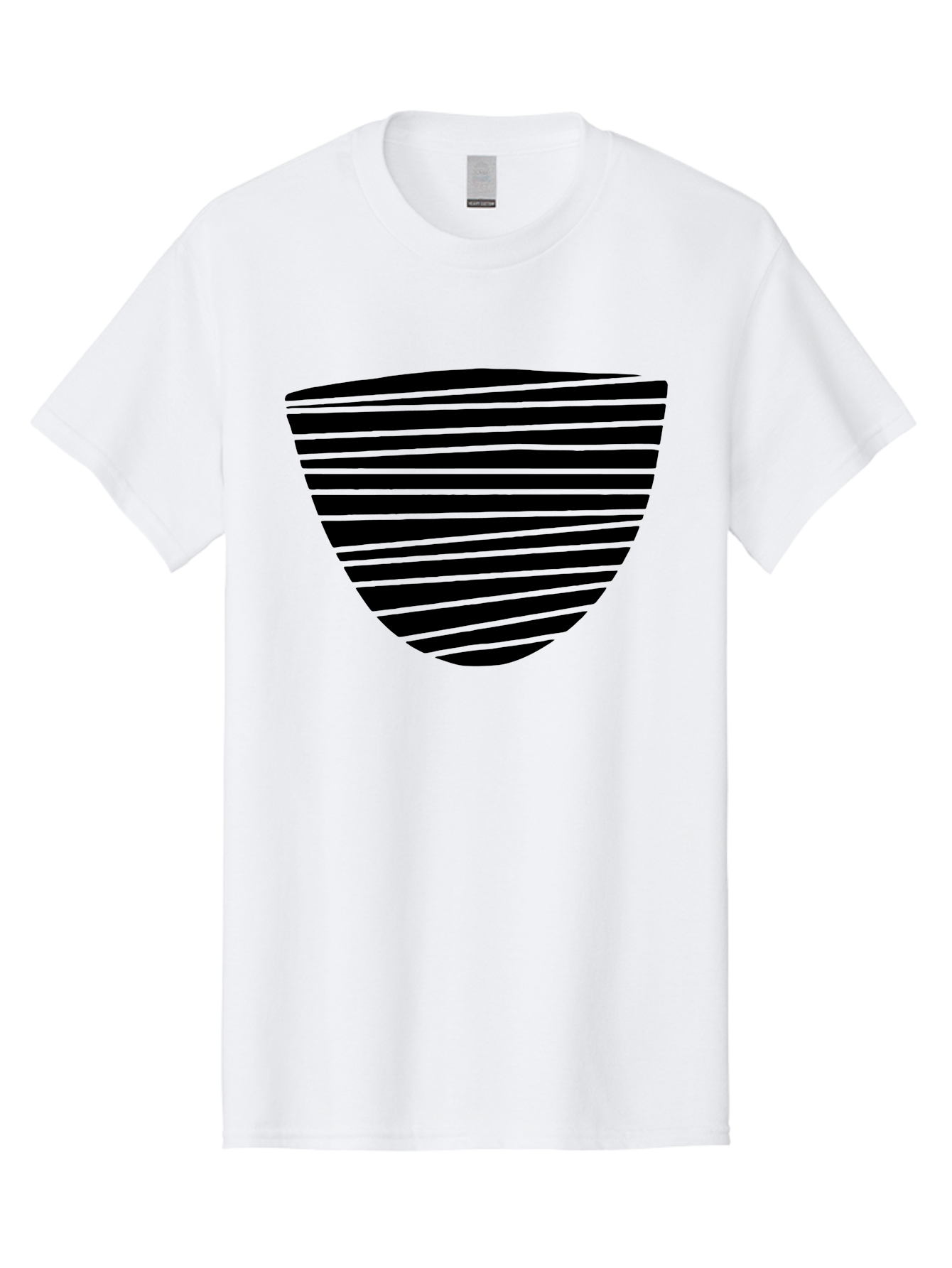 Shield-Icon Men'S Graphic Tee, 100% Cotton, Comfortable Casual Summer Wear, Machine Washable, Shield Icon, Black And Green Stripes, Modern Design, Graphic Element, Security Symbol, Protection Logo, Striped Pattern, Simple Shape -  Aaa485
