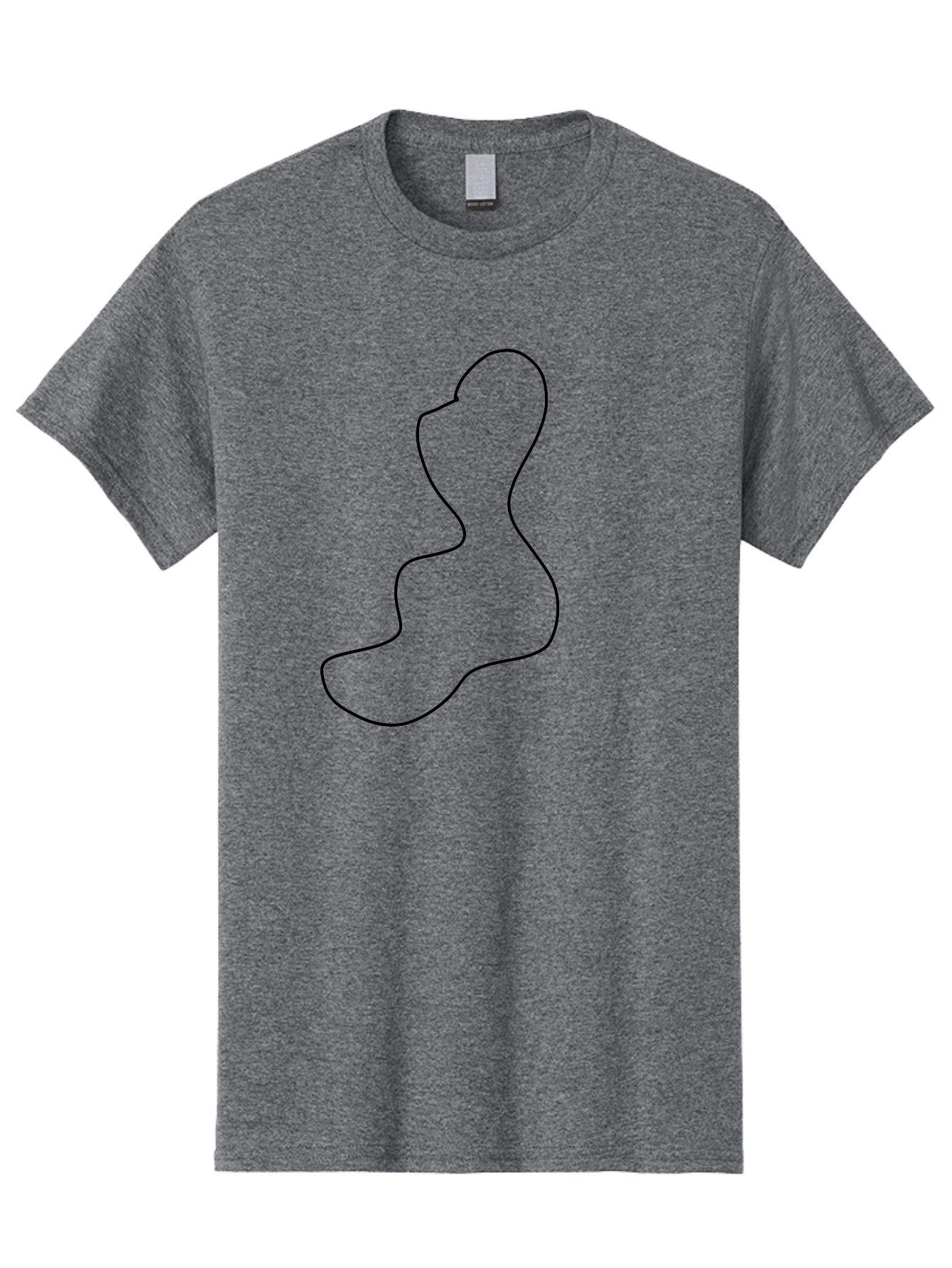 Shoe-Sole Men'S Graphic Tee, 100% Cotton, Comfortable Casual Summer Wear, Machine Washable, Black Outline, Minimalist Design, Simple Shape, Footprint, Abstract Art, Modern Graphic, Sleek Line Art, Contemporary Illustration -  Aaa486