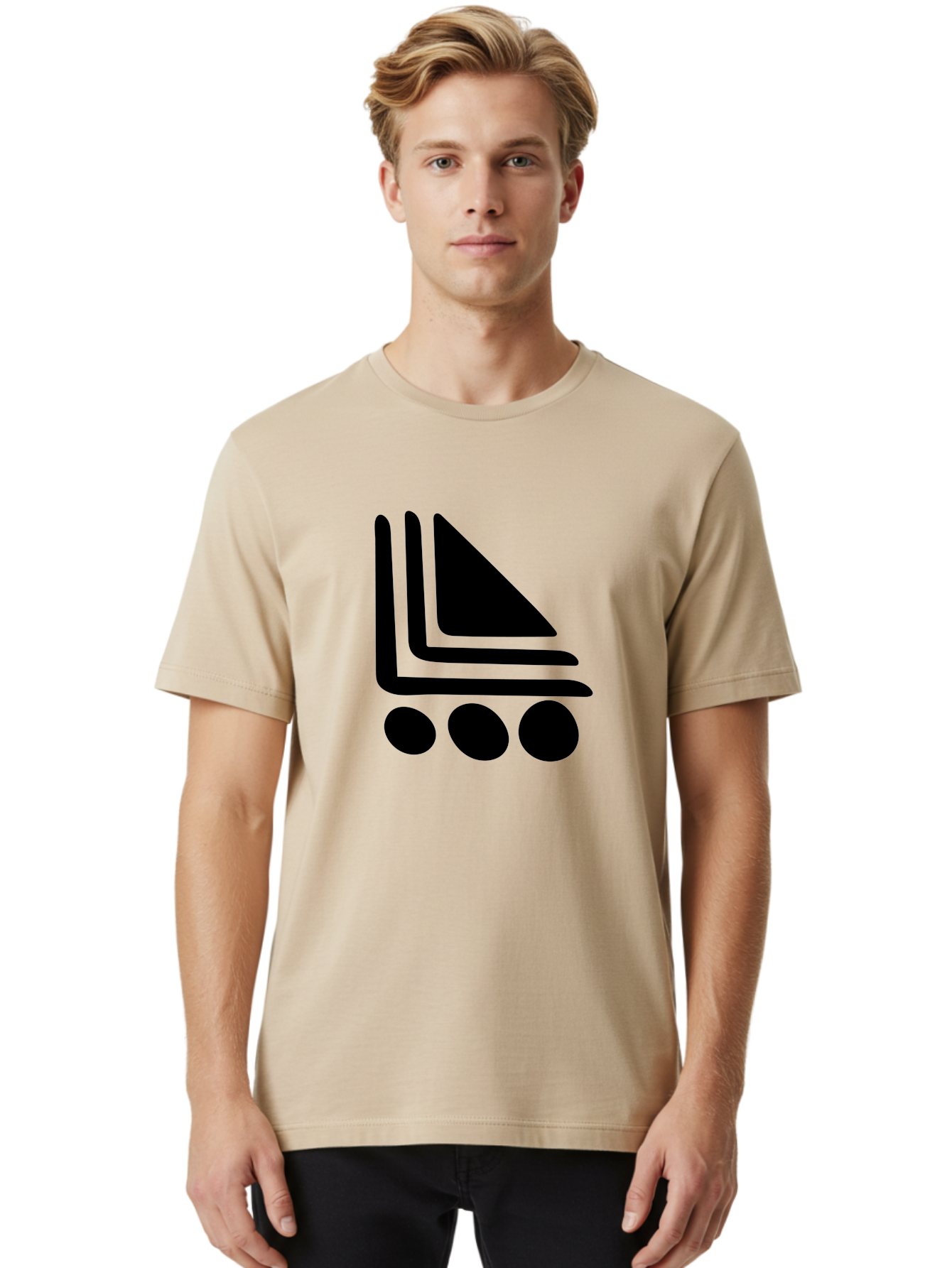 Shopping-Cart Men'S Graphic Tee, 100% Cotton, Comfortable Casual Summer Wear, Machine Washable, Shopping Cart Icon, E-Commerce Symbol, Online Shopping, Digital Marketplace, Minimalist Design, Bold Graphics, Black Silhouette -  Aaa487