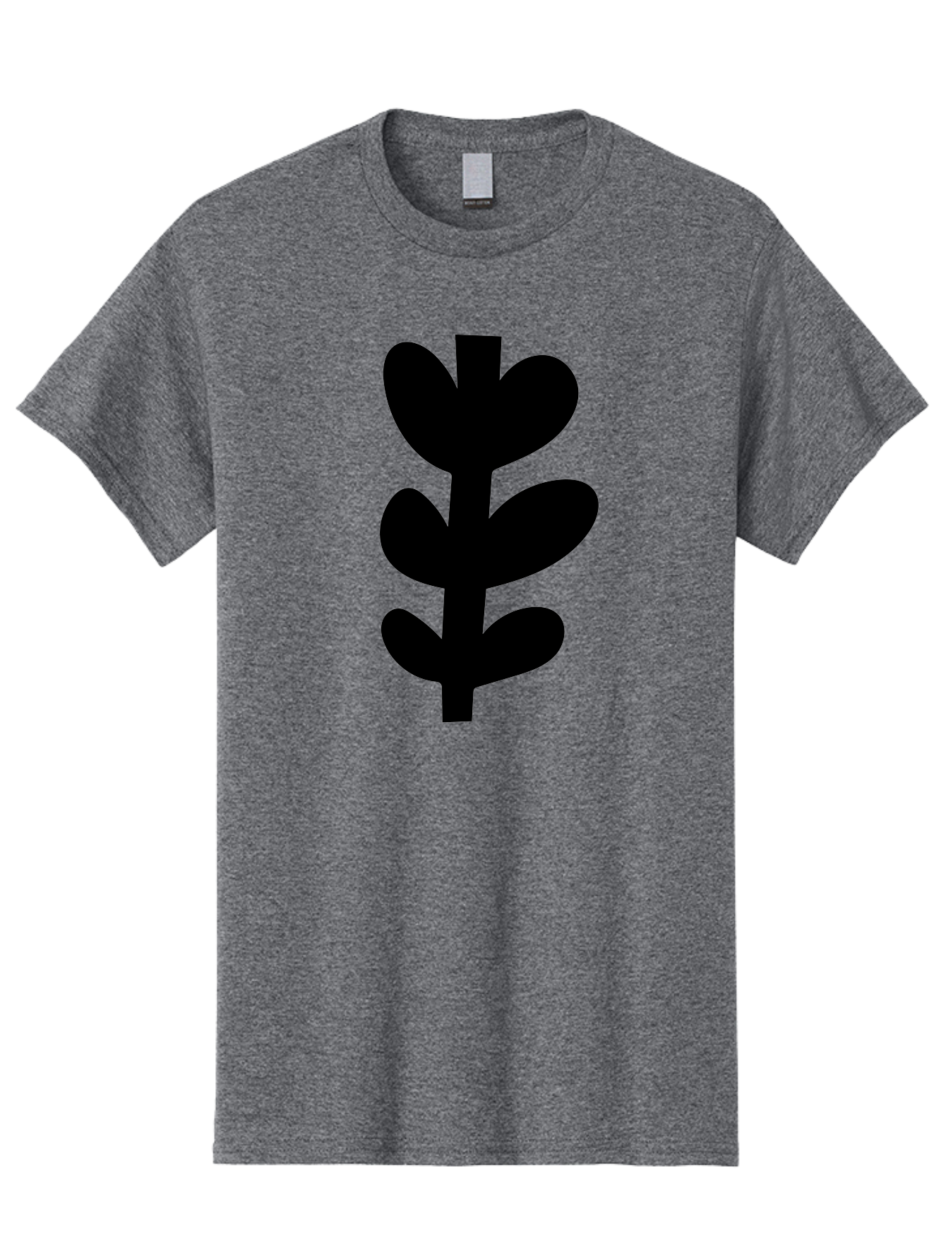 Silhouette-Of-Wheat-Or-Barley Men'S Graphic Tee, 100% Cotton, Comfortable Casual Summer Wear, Machine Washable, Black Plant Silhouette, Simple Design, Minimalist Art, Nature-Inspired Graphic, Leafy Stem, Botanical Icon, Modern Illustration -  Aaa488