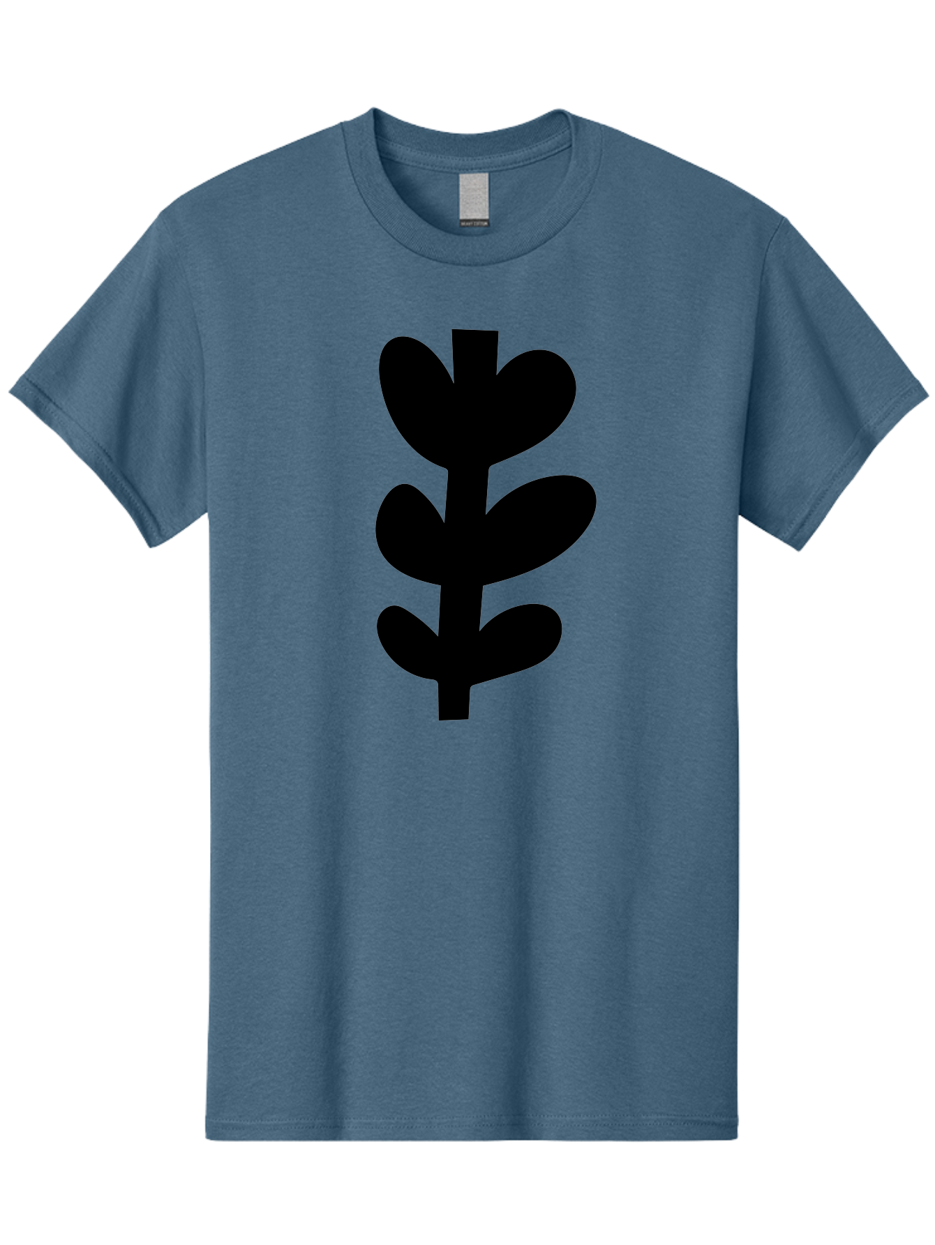 Silhouette-Of-Wheat-Or-Barley Men'S Graphic Tee, 100% Cotton, Comfortable Casual Summer Wear, Machine Washable, Black Plant Silhouette, Simple Design, Minimalist Art, Nature-Inspired Graphic, Leafy Stem, Botanical Icon, Modern Illustration -  Aaa488