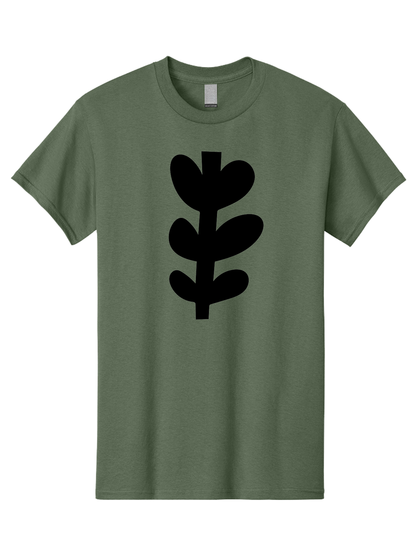 Silhouette-Of-Wheat-Or-Barley Men'S Graphic Tee, 100% Cotton, Comfortable Casual Summer Wear, Machine Washable, Black Plant Silhouette, Simple Design, Minimalist Art, Nature-Inspired Graphic, Leafy Stem, Botanical Icon, Modern Illustration -  Aaa488