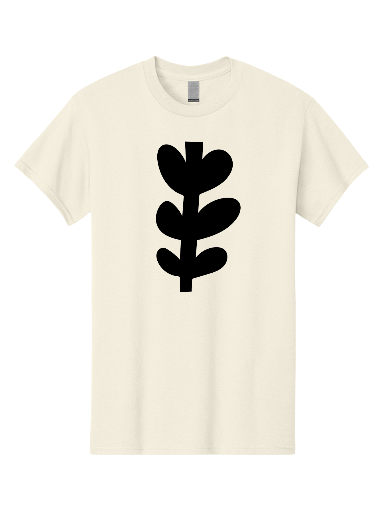 Silhouette-Of-Wheat-Or-Barley Men'S Graphic Tee, 100% Cotton, Comfortable Casual Summer Wear, Machine Washable, Black Plant Silhouette, Simple Design, Minimalist Art, Nature-Inspired Graphic, Leafy Stem, Botanical Icon, Modern Illustration -  Aaa488