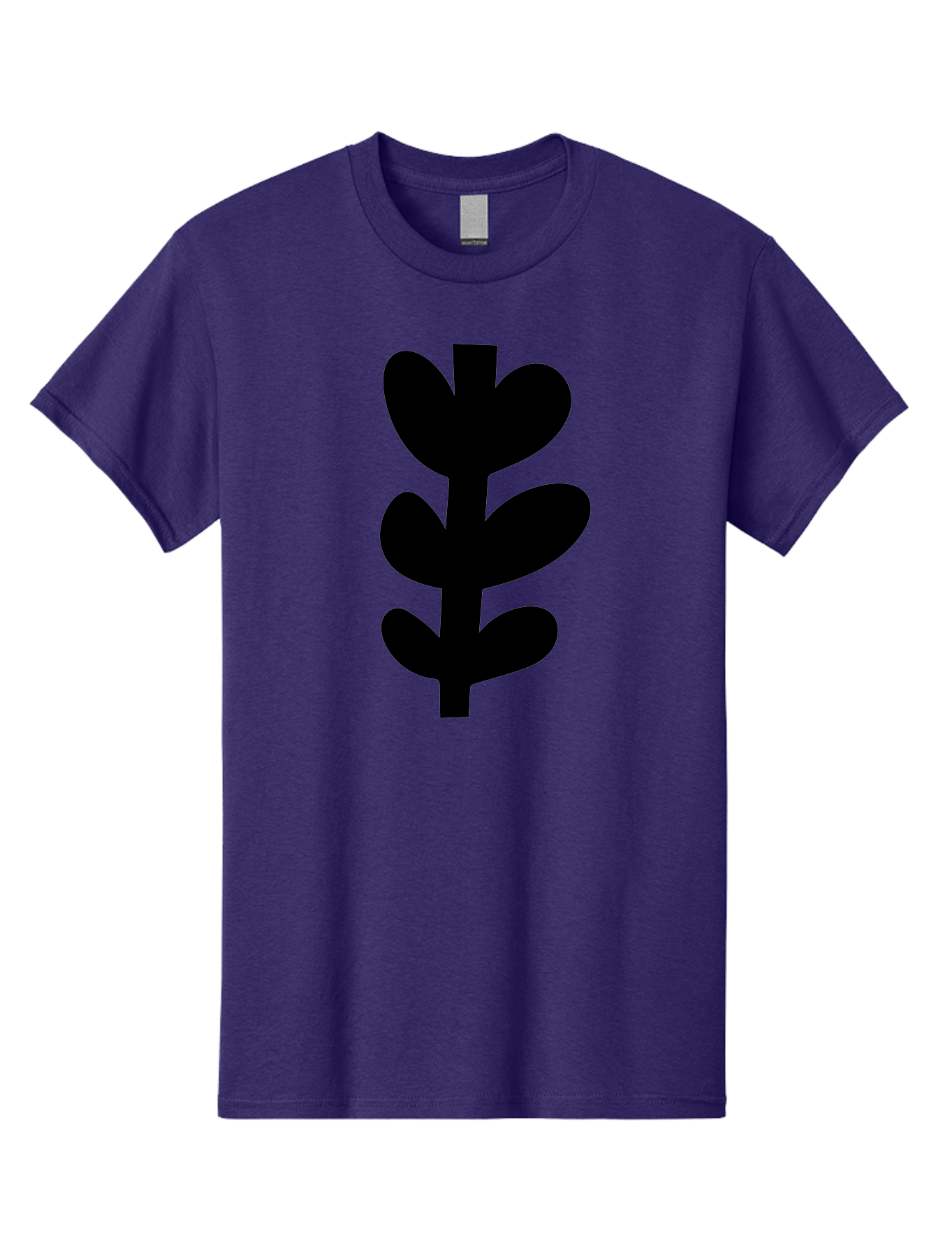 Silhouette-Of-Wheat-Or-Barley Men'S Graphic Tee, 100% Cotton, Comfortable Casual Summer Wear, Machine Washable, Black Plant Silhouette, Simple Design, Minimalist Art, Nature-Inspired Graphic, Leafy Stem, Botanical Icon, Modern Illustration -  Aaa488