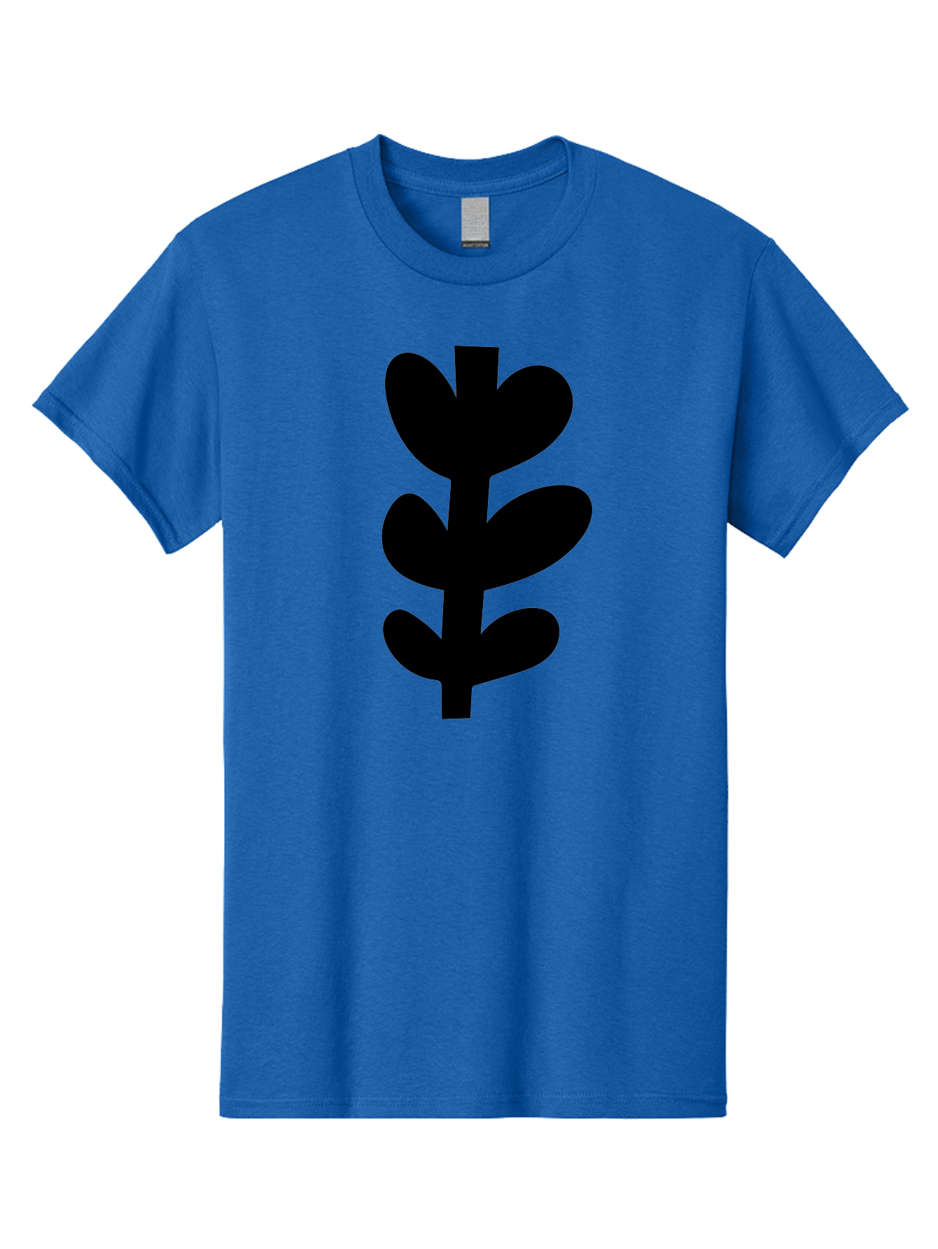 Silhouette-Of-Wheat-Or-Barley Men'S Graphic Tee, 100% Cotton, Comfortable Casual Summer Wear, Machine Washable, Black Plant Silhouette, Simple Design, Minimalist Art, Nature-Inspired Graphic, Leafy Stem, Botanical Icon, Modern Illustration -  Aaa488