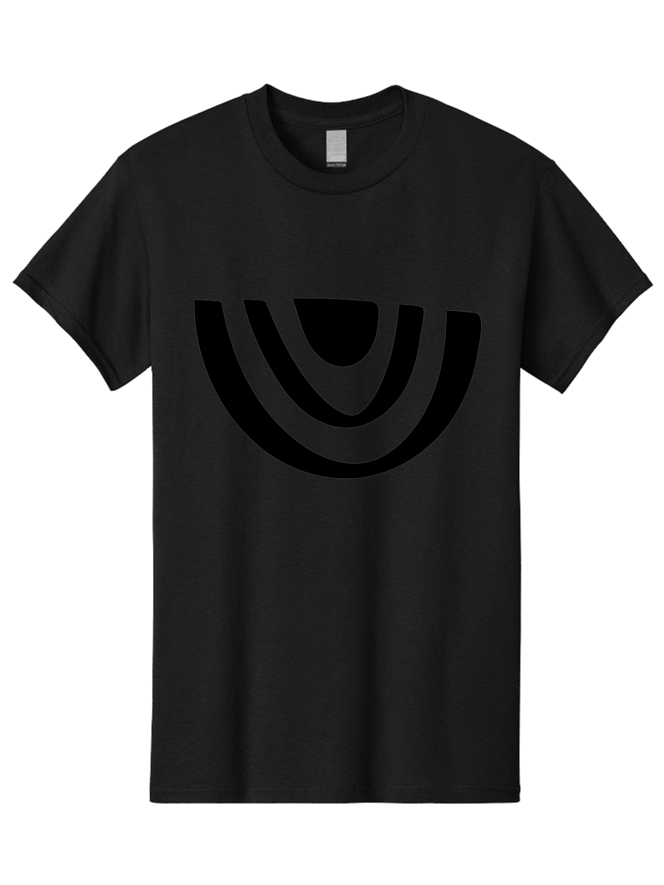 Smile Men'S Graphic Tee, 100% Cotton, Comfortable Casual Summer Wear, Machine Washable, Modern Logo, Abstract Symbol, Curved Lines, Futuristic Design, Sleek And Minimalist, Black And Green Color Scheme, Dynamic Graphic -  Aaa489