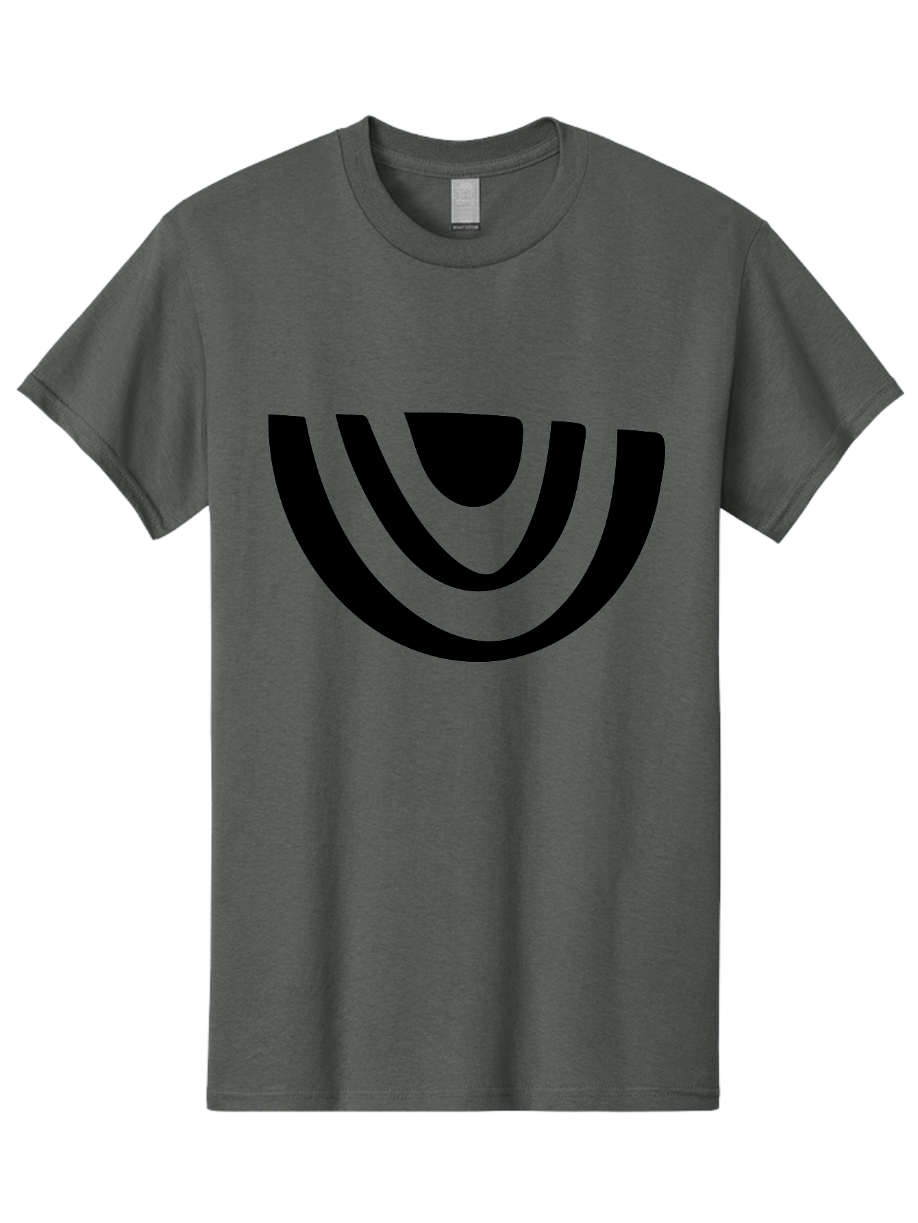 Smile Men'S Graphic Tee, 100% Cotton, Comfortable Casual Summer Wear, Machine Washable, Modern Logo, Abstract Symbol, Curved Lines, Futuristic Design, Sleek And Minimalist, Black And Green Color Scheme, Dynamic Graphic -  Aaa489
