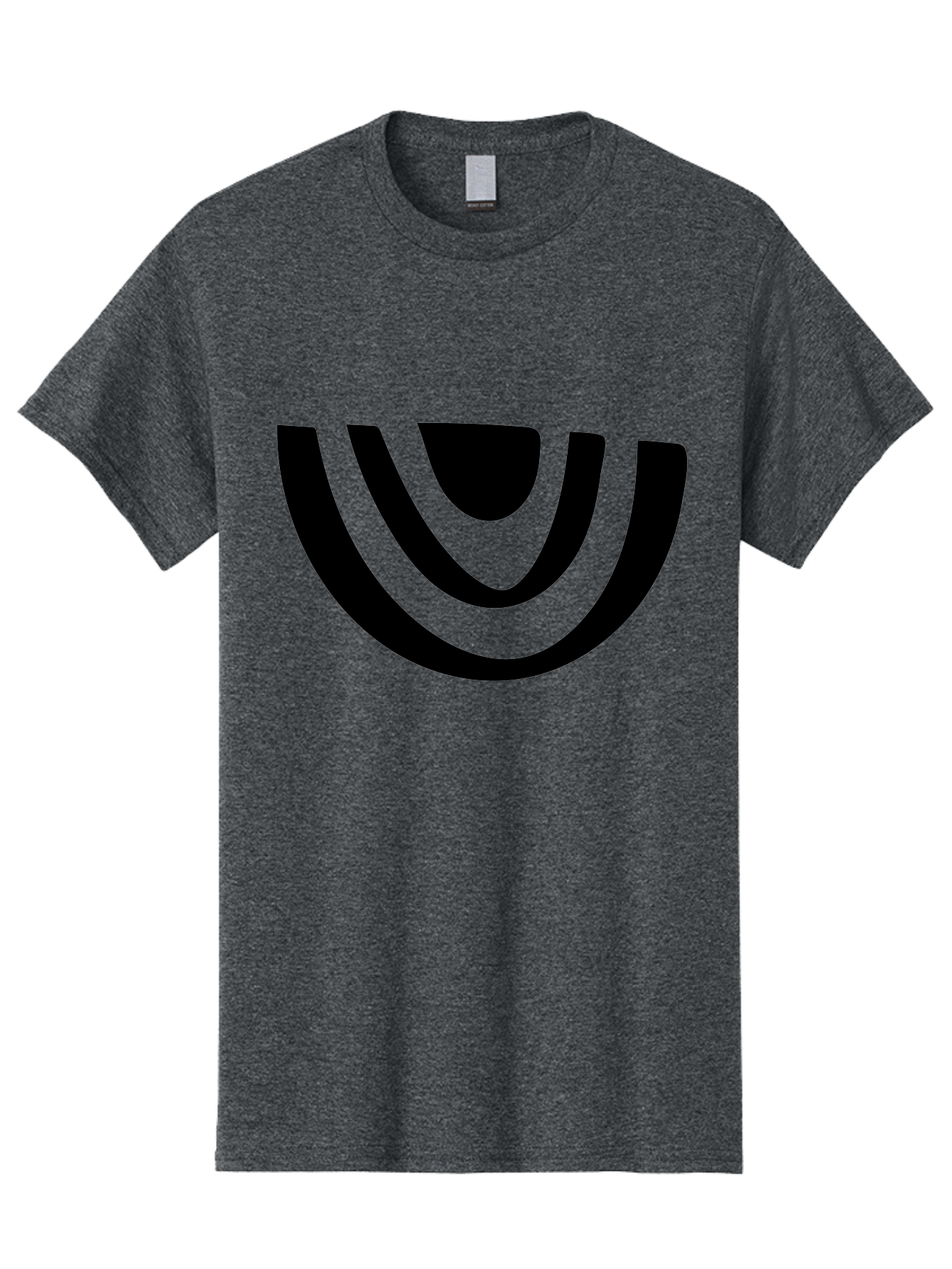 Smile Men'S Graphic Tee, 100% Cotton, Comfortable Casual Summer Wear, Machine Washable, Modern Logo, Abstract Symbol, Curved Lines, Futuristic Design, Sleek And Minimalist, Black And Green Color Scheme, Dynamic Graphic -  Aaa489