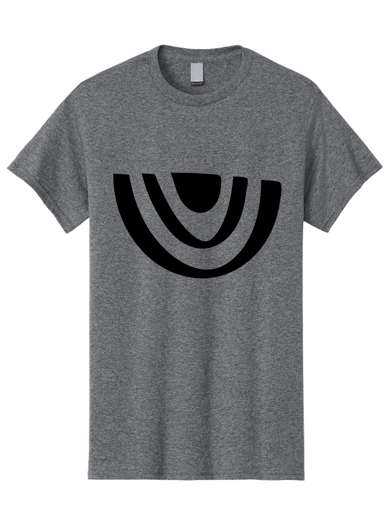 Smile Men'S Graphic Tee, 100% Cotton, Comfortable Casual Summer Wear, Machine Washable, Modern Logo, Abstract Symbol, Curved Lines, Futuristic Design, Sleek And Minimalist, Black And Green Color Scheme, Dynamic Graphic -  Aaa489