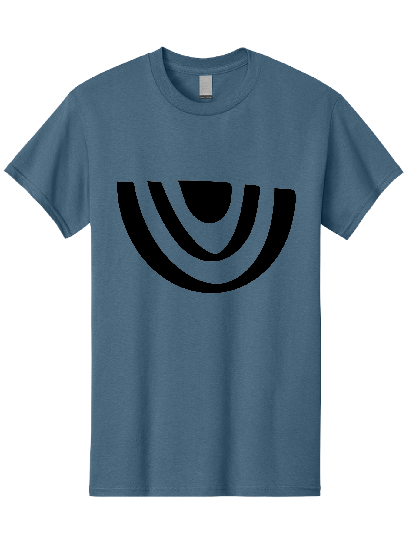 Smile Men'S Graphic Tee, 100% Cotton, Comfortable Casual Summer Wear, Machine Washable, Modern Logo, Abstract Symbol, Curved Lines, Futuristic Design, Sleek And Minimalist, Black And Green Color Scheme, Dynamic Graphic -  Aaa489