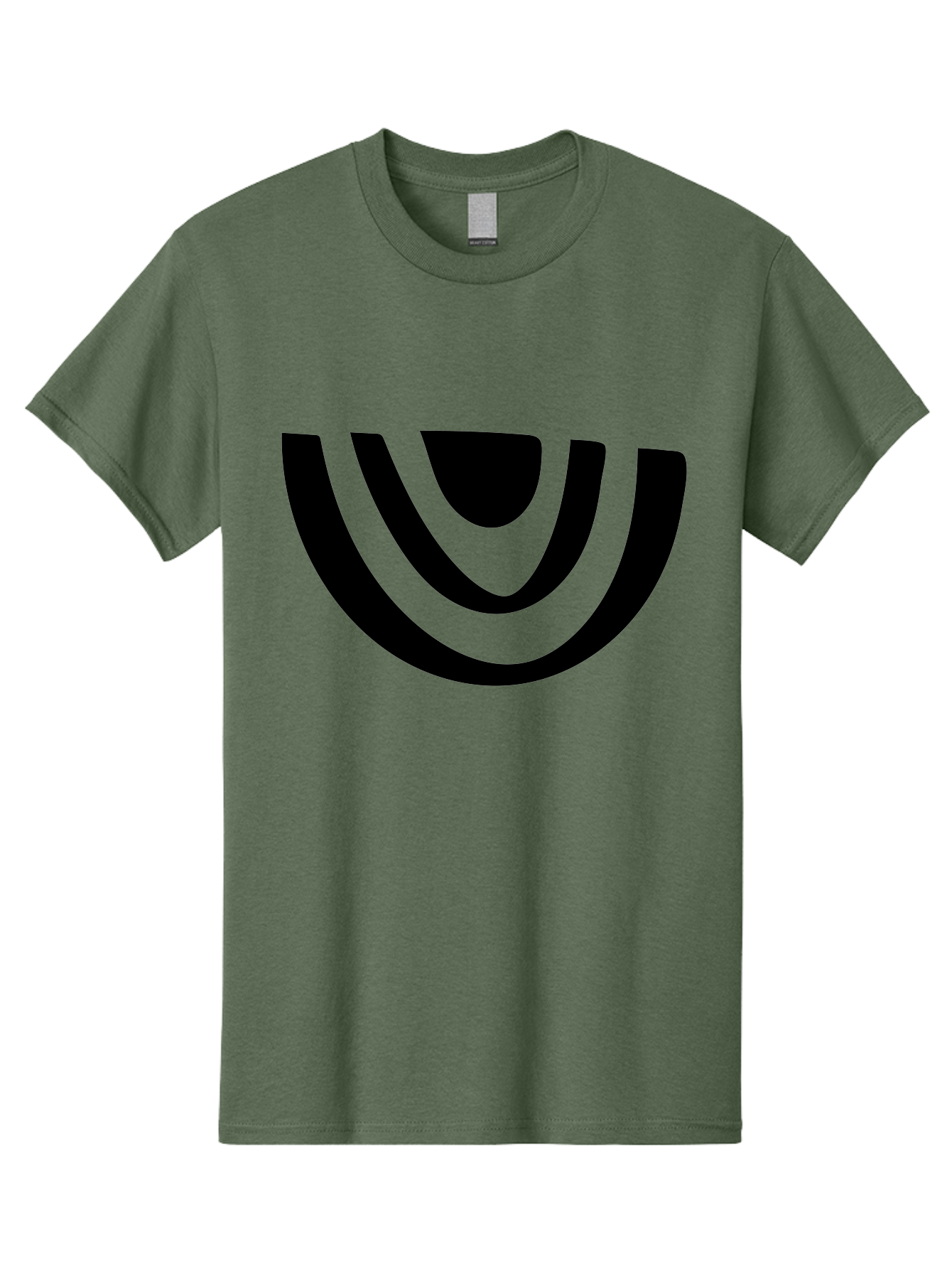 Smile Men'S Graphic Tee, 100% Cotton, Comfortable Casual Summer Wear, Machine Washable, Modern Logo, Abstract Symbol, Curved Lines, Futuristic Design, Sleek And Minimalist, Black And Green Color Scheme, Dynamic Graphic -  Aaa489