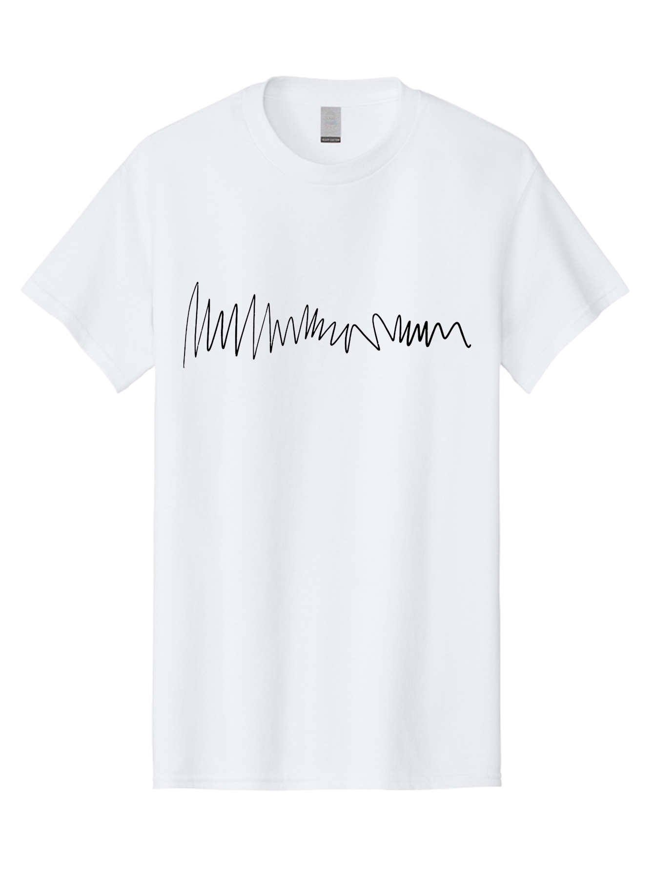 Squiggly-Line Men'S Graphic Tee, 100% Cotton, Comfortable Casual Summer Wear, Machine Washable, Scribble Line, Wavy Pattern, Abstract Design, Simple Graphics, Minimalist Art, Black Line On Green, Geometric Pattern, Hand Drawn -  Aaa490