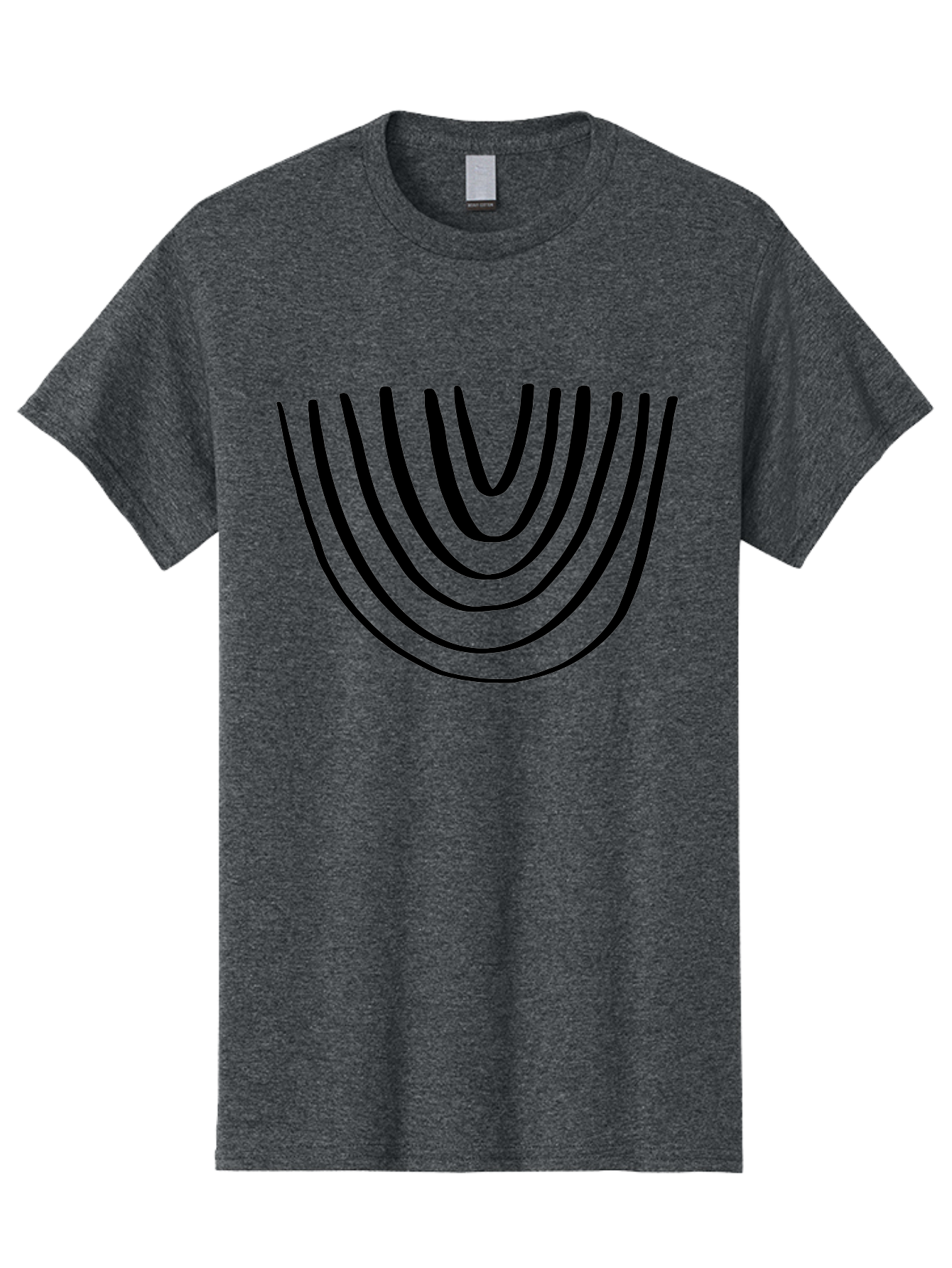 Stacked-Arches Men'S Graphic Tee, 100% Cotton, Comfortable Casual Summer Wear, Machine Washable, Black Arches, Curved Lines, Minimalist Design, Simple Shapes, Abstract Art, Geometric Pattern, Bold Graphics -  Aaa491