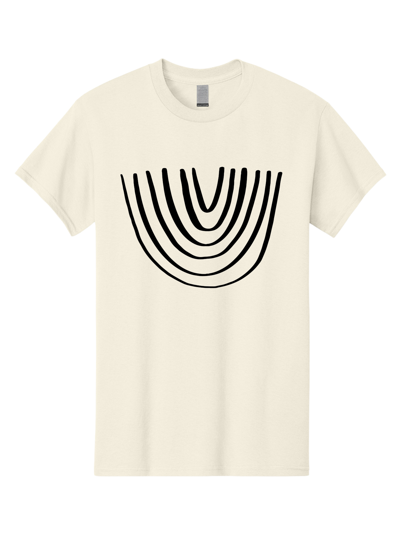 Stacked-Arches Men'S Graphic Tee, 100% Cotton, Comfortable Casual Summer Wear, Machine Washable, Black Arches, Curved Lines, Minimalist Design, Simple Shapes, Abstract Art, Geometric Pattern, Bold Graphics -  Aaa491