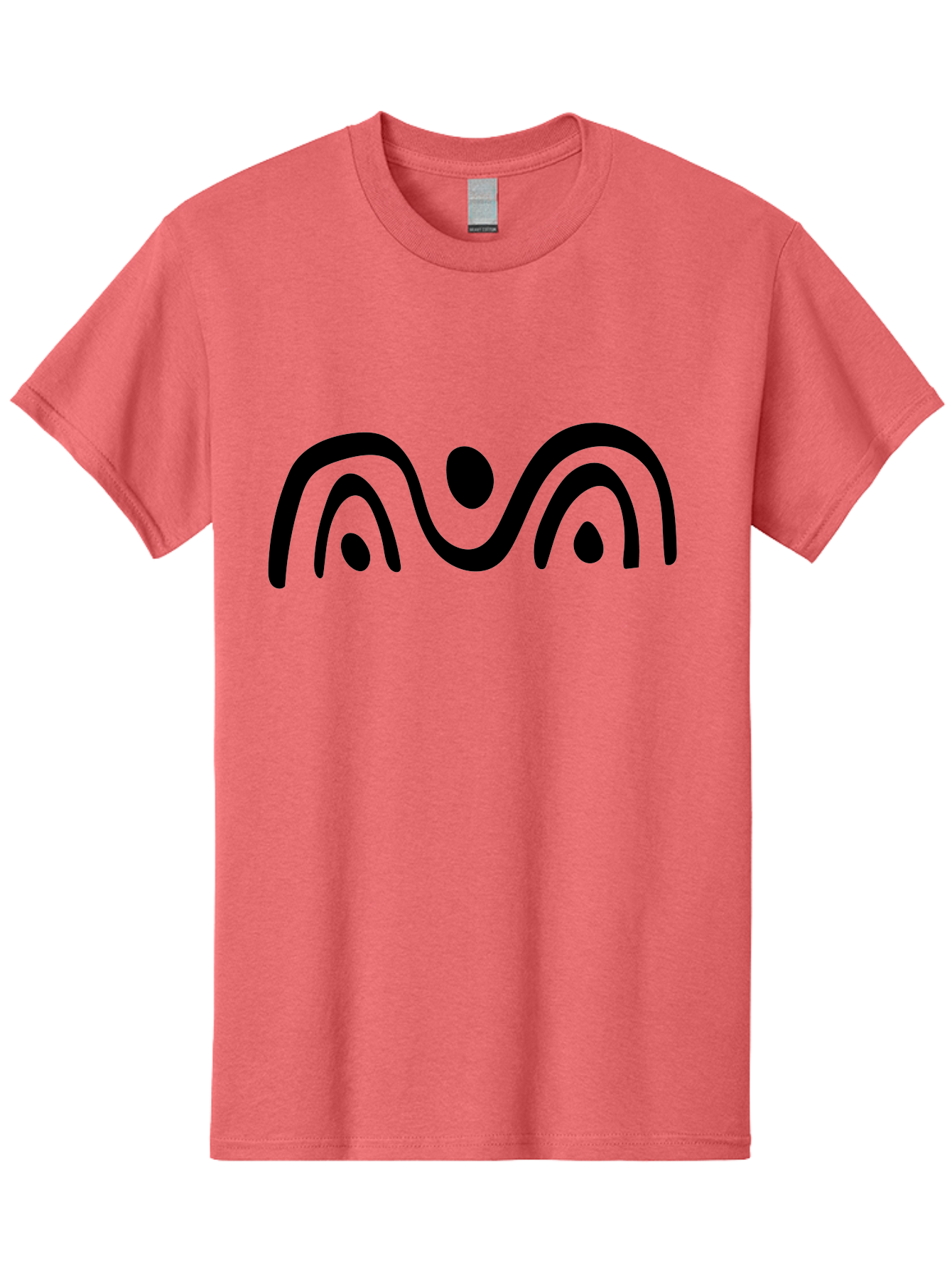 Stylized-Person-Icon Men'S Graphic Tee, 100% Cotton, Comfortable Casual Summer Wear, Machine Washable, Modern Minimalist Design, Abstract Art, Wavy Lines, Simple Shapes, Fluid Curves, Stylized Symbol, Black Silhouette, Graphic Element -  Aaa495
