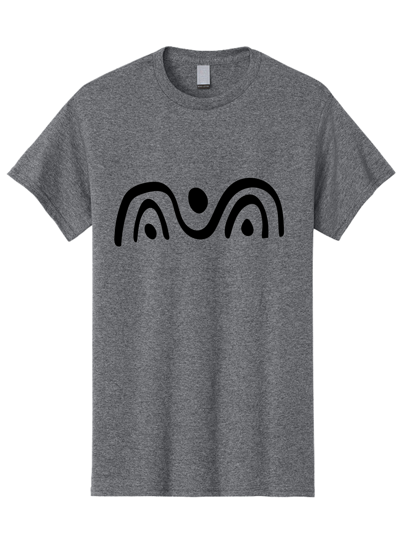 Stylized-Person-Icon Men'S Graphic Tee, 100% Cotton, Comfortable Casual Summer Wear, Machine Washable, Modern Minimalist Design, Abstract Art, Wavy Lines, Simple Shapes, Fluid Curves, Stylized Symbol, Black Silhouette, Graphic Element -  Aaa495