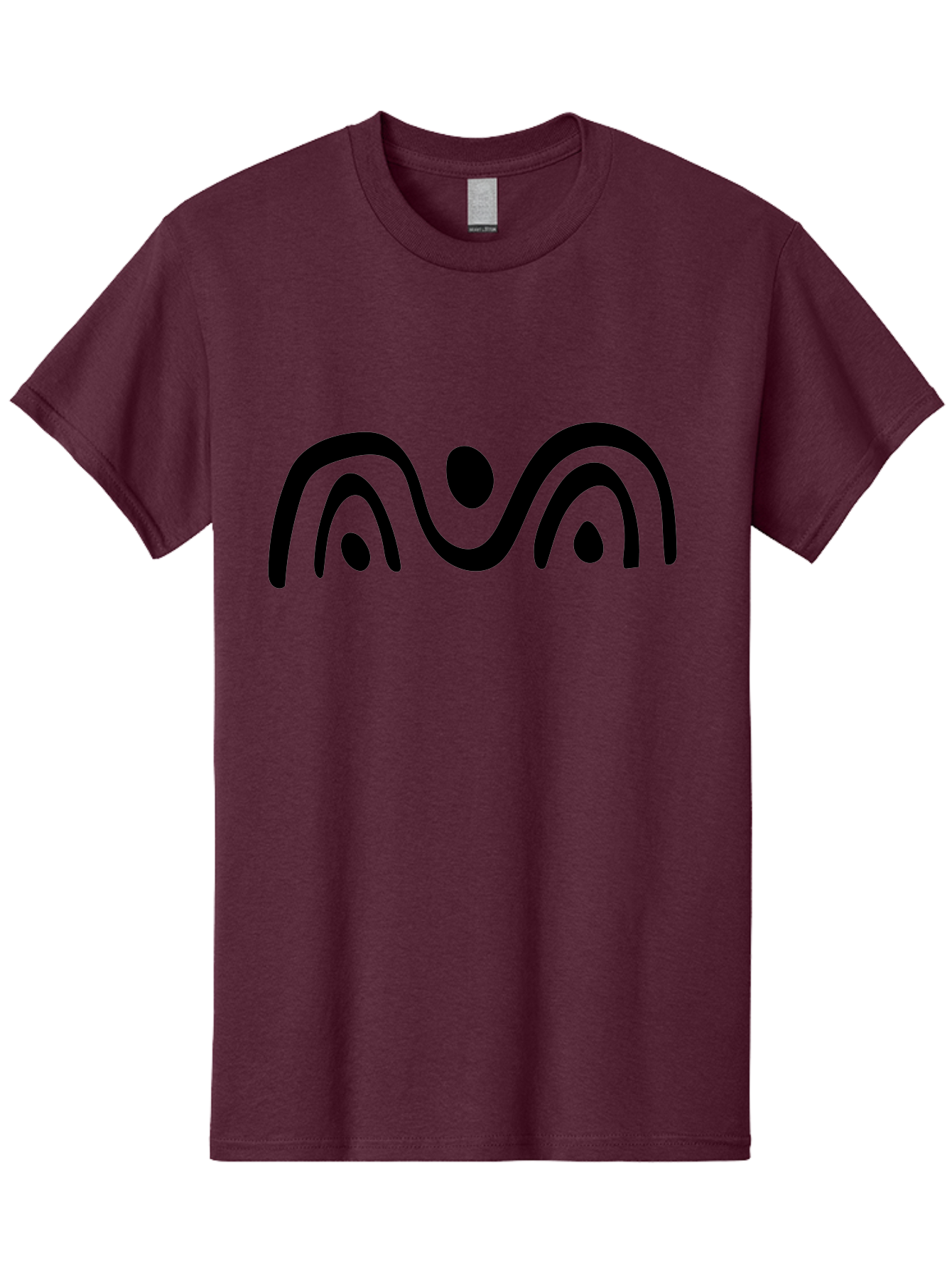 Stylized-Person-Icon Men'S Graphic Tee, 100% Cotton, Comfortable Casual Summer Wear, Machine Washable, Modern Minimalist Design, Abstract Art, Wavy Lines, Simple Shapes, Fluid Curves, Stylized Symbol, Black Silhouette, Graphic Element -  Aaa495