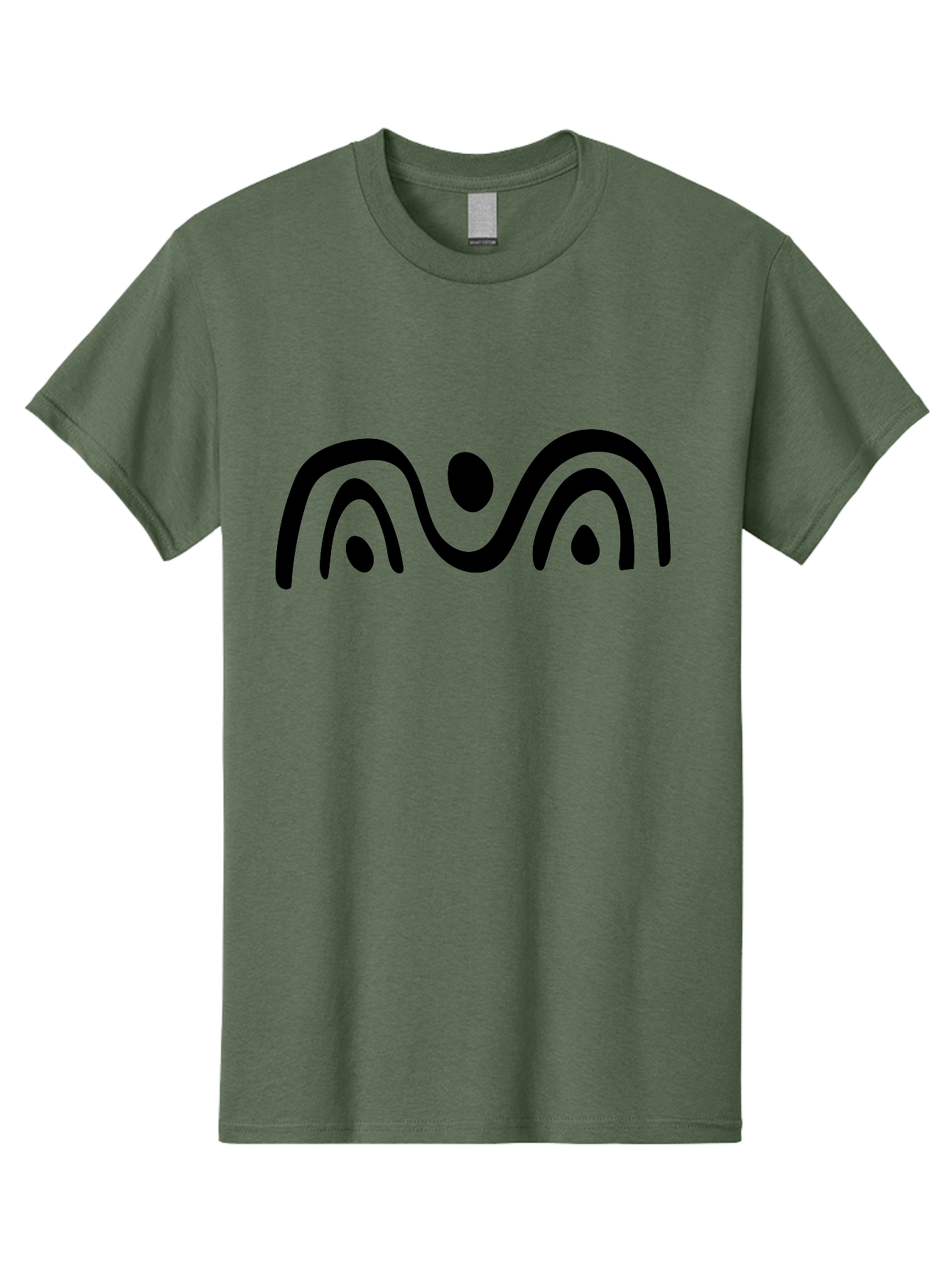 Stylized-Person-Icon Men'S Graphic Tee, 100% Cotton, Comfortable Casual Summer Wear, Machine Washable, Modern Minimalist Design, Abstract Art, Wavy Lines, Simple Shapes, Fluid Curves, Stylized Symbol, Black Silhouette, Graphic Element -  Aaa495