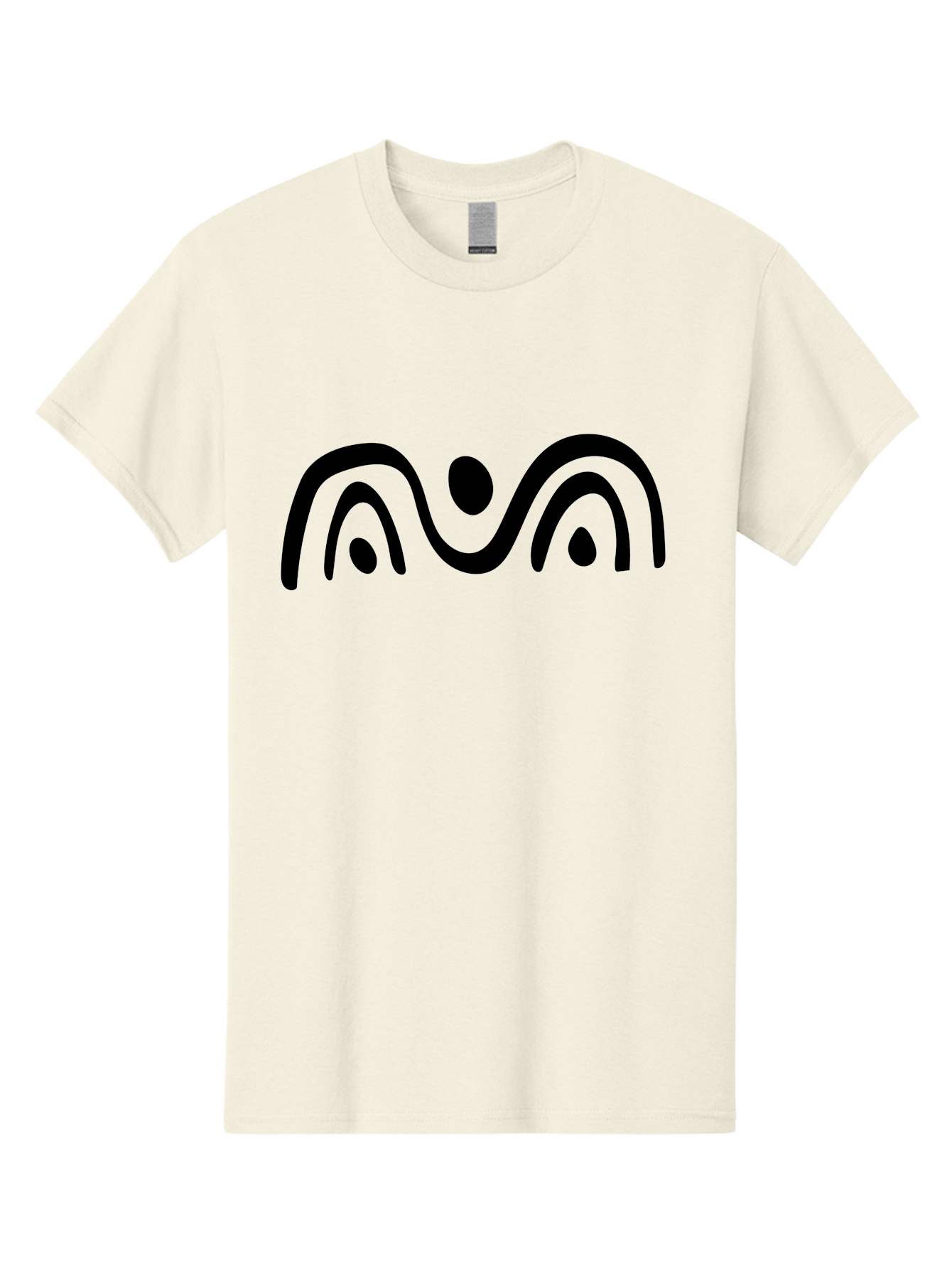 Stylized-Person-Icon Men'S Graphic Tee, 100% Cotton, Comfortable Casual Summer Wear, Machine Washable, Modern Minimalist Design, Abstract Art, Wavy Lines, Simple Shapes, Fluid Curves, Stylized Symbol, Black Silhouette, Graphic Element -  Aaa495
