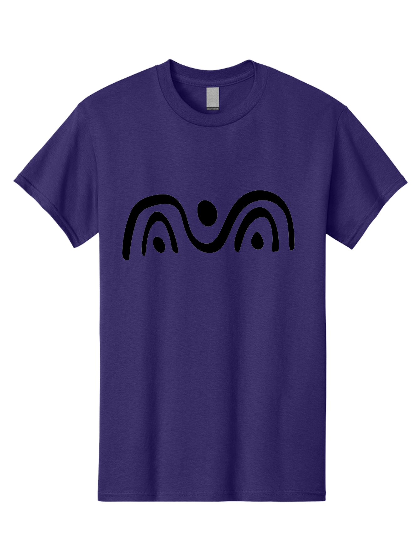 Stylized-Person-Icon Men'S Graphic Tee, 100% Cotton, Comfortable Casual Summer Wear, Machine Washable, Modern Minimalist Design, Abstract Art, Wavy Lines, Simple Shapes, Fluid Curves, Stylized Symbol, Black Silhouette, Graphic Element -  Aaa495