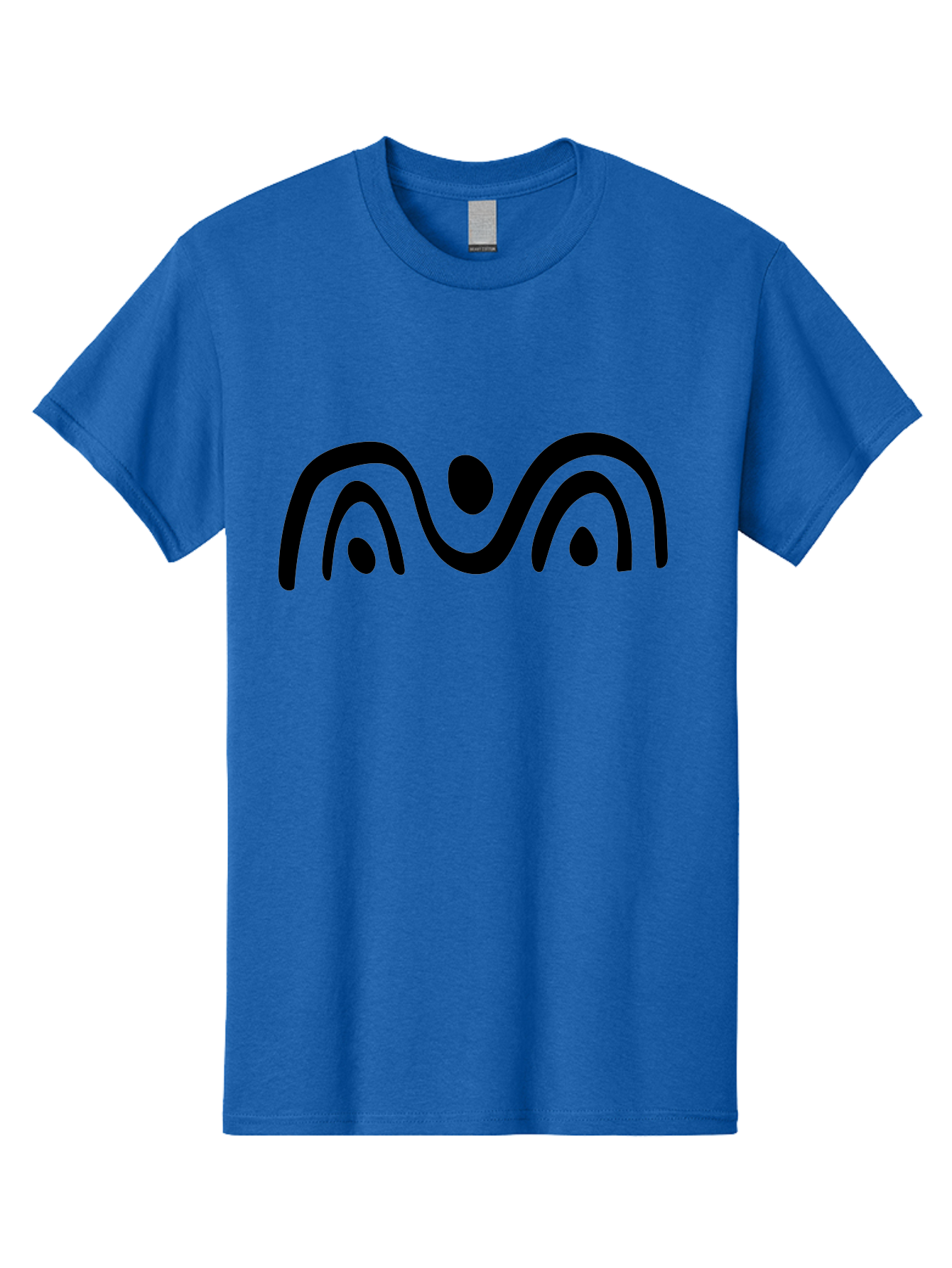 Stylized-Person-Icon Men'S Graphic Tee, 100% Cotton, Comfortable Casual Summer Wear, Machine Washable, Modern Minimalist Design, Abstract Art, Wavy Lines, Simple Shapes, Fluid Curves, Stylized Symbol, Black Silhouette, Graphic Element -  Aaa495