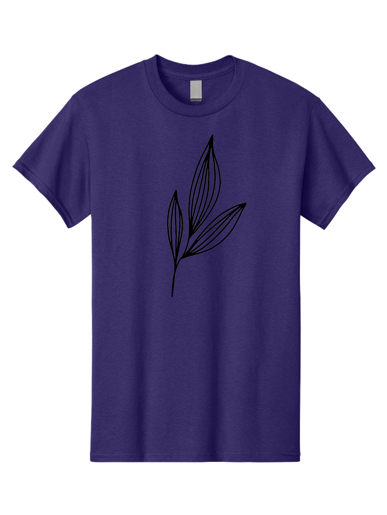 Three-Leaves-1 Men'S Graphic Tee, 100% Cotton, Comfortable Casual Summer Wear, Machine Washable, Simple Leaf Design, Minimalist Leaves, Botanical Illustration, Leaf Outline, Black Lines, Nature-Inspired Graphics, Leaf Pattern -  Aaa499