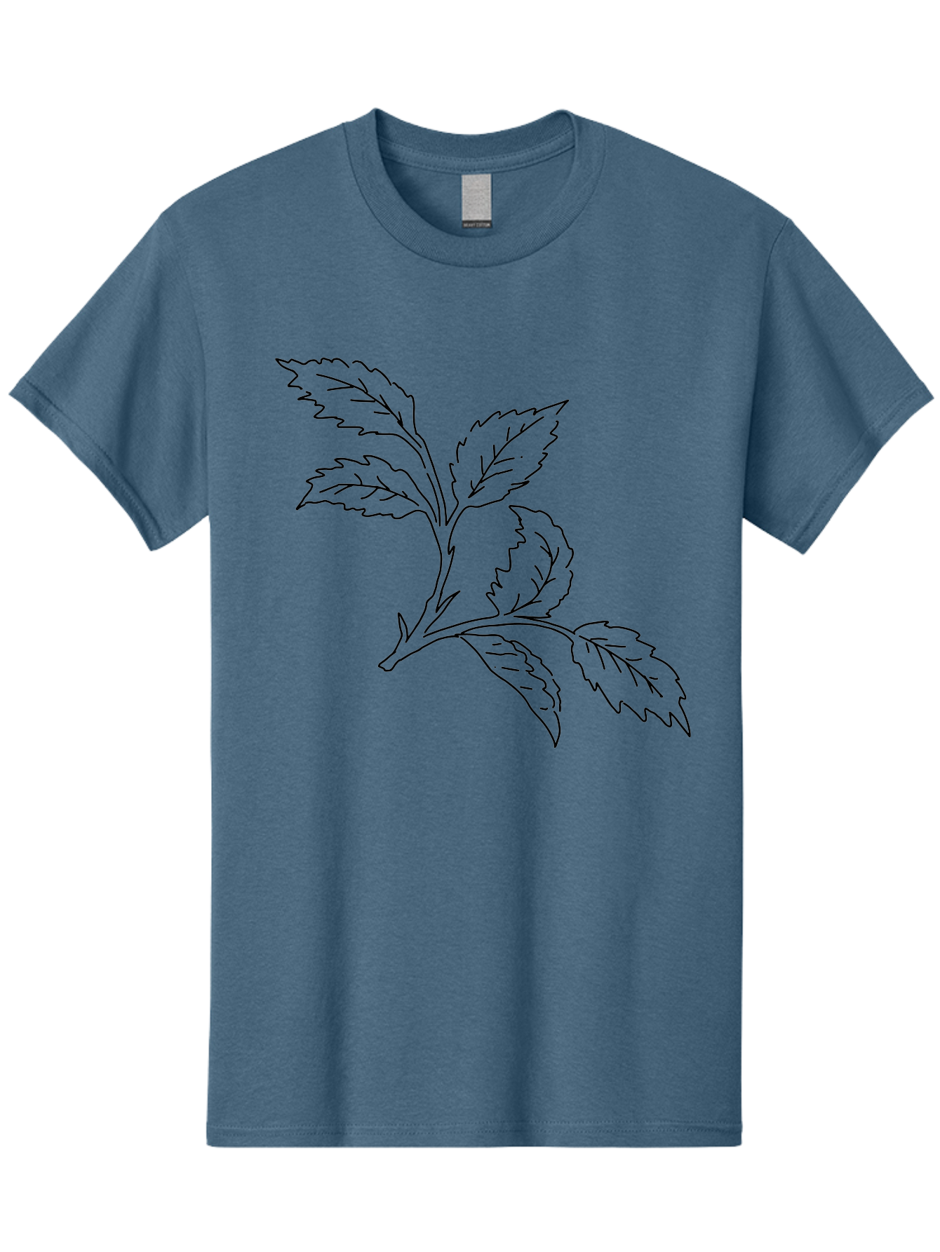 Tomato-Branch Men'S Graphic Tee, 100% Cotton, Comfortable Casual Summer Wear, Machine Washable, Tomato Leaves, Leafy Greens, Botanical Illustration, Leaf Structure, Simple Line Art, Garden Graphics, Vegetable Art -  Aaa502