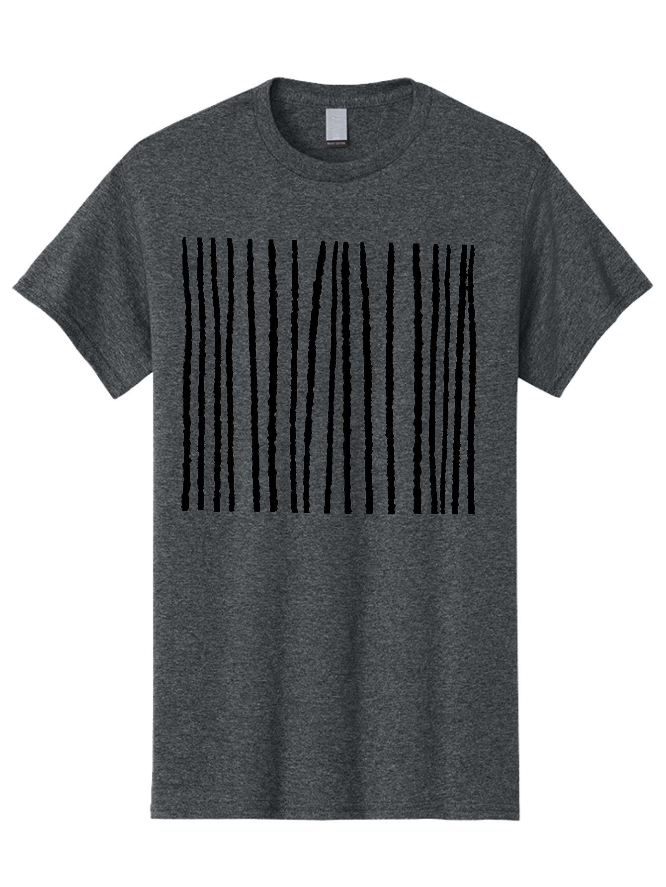 Vertical-Black-Lines Men'S Graphic Tee, 100% Cotton, Comfortable Casual Summer Wear, Machine Washable, Barcode Pattern, Black Stripes, Rough Texture, Vertical Lines, Code Design, Identification Label, Scannable Code, Product Labeling -  Aaa504