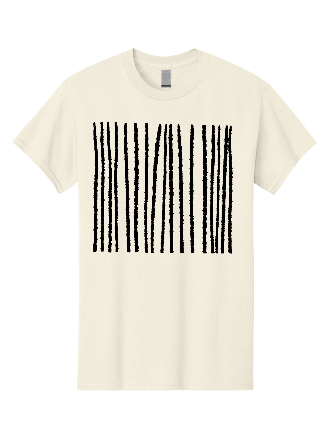 Vertical-Black-Lines Men'S Graphic Tee, 100% Cotton, Comfortable Casual Summer Wear, Machine Washable, Barcode Pattern, Black Stripes, Rough Texture, Vertical Lines, Code Design, Identification Label, Scannable Code, Product Labeling -  Aaa504