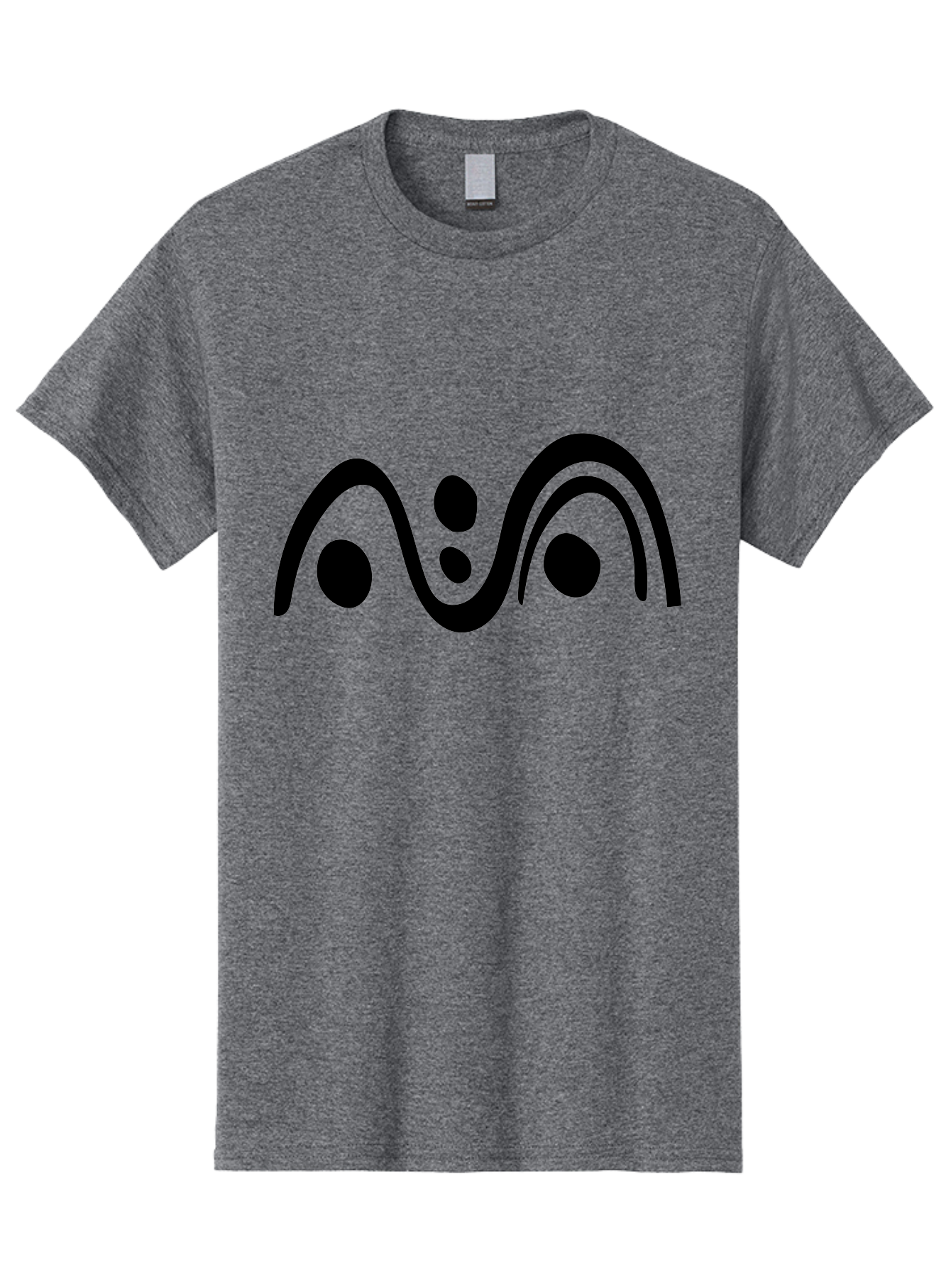 Wavy-Lines-And-Dots Men'S Graphic Tee, 100% Cotton, Comfortable Casual Summer Wear, Machine Washable, Abstract Design, Minimalist Art, Black Silhouettes, Flowing Shapes, Curved Lines, Creative Pattern, Modern Graphic -  Aaa507