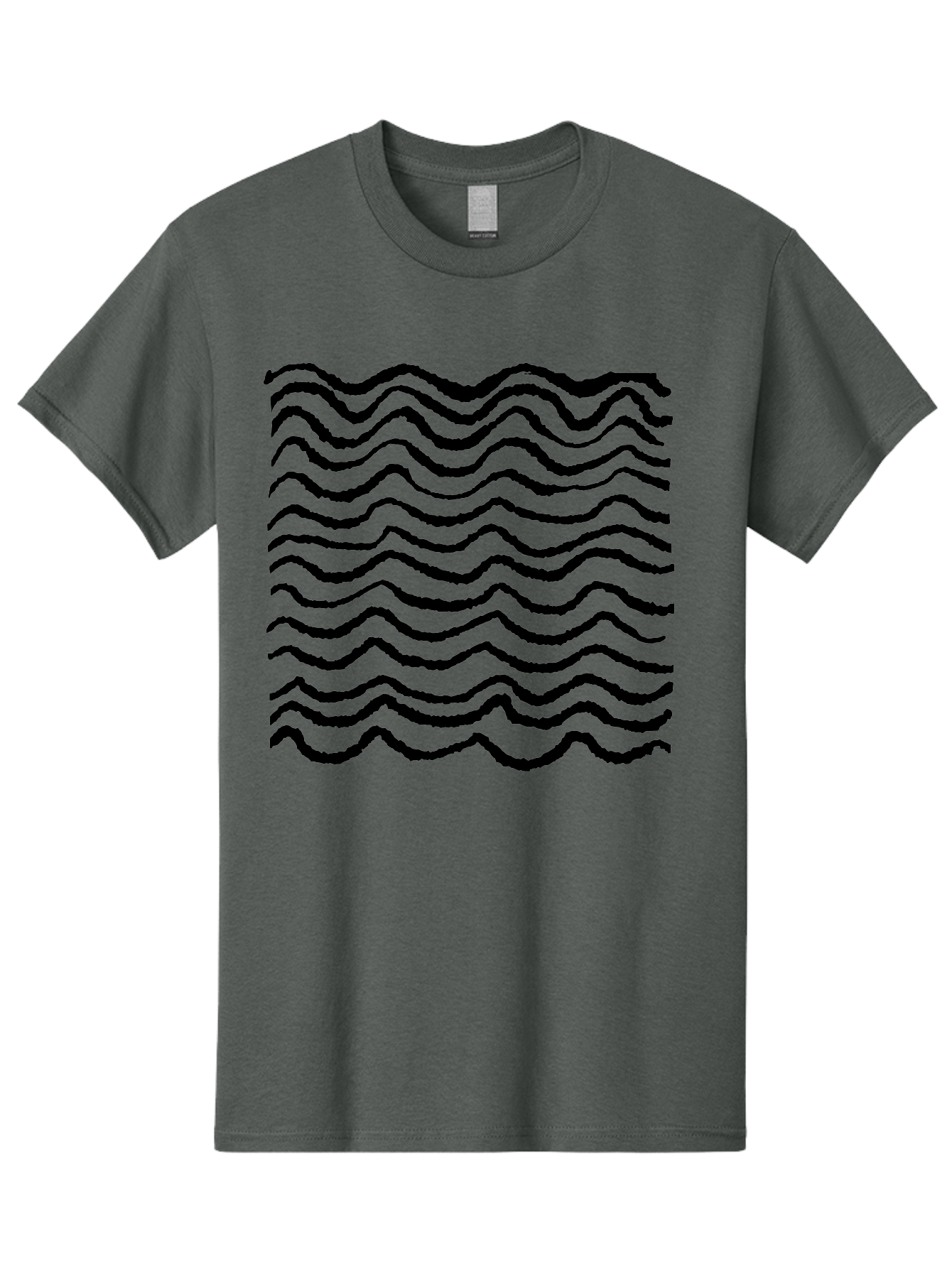 Wavy-Lines-Pattern Men'S Graphic Tee, 100% Cotton, Comfortable Casual Summer Wear, Machine Washable, Wavy Lines, Black Lines, Fluid Patterns, Abstract Design, Wavy Shapes, Modern Art, Graphic Elements, Dynamic Curves -  Aaa508
